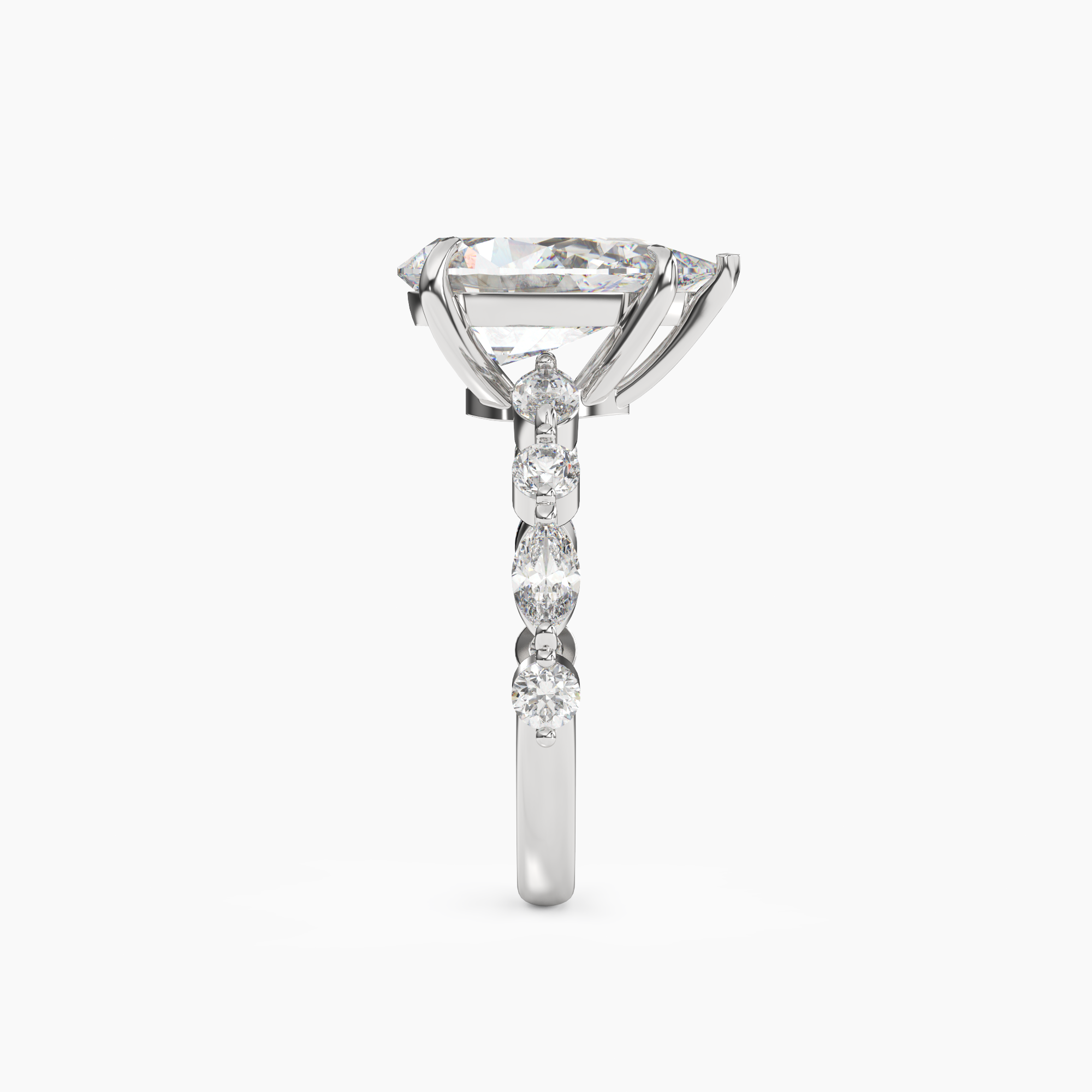 Sonnet Pear Solitaire 2.5 Carat Lab Grown Diamond Engagement Ring in 18K Yellow Gold