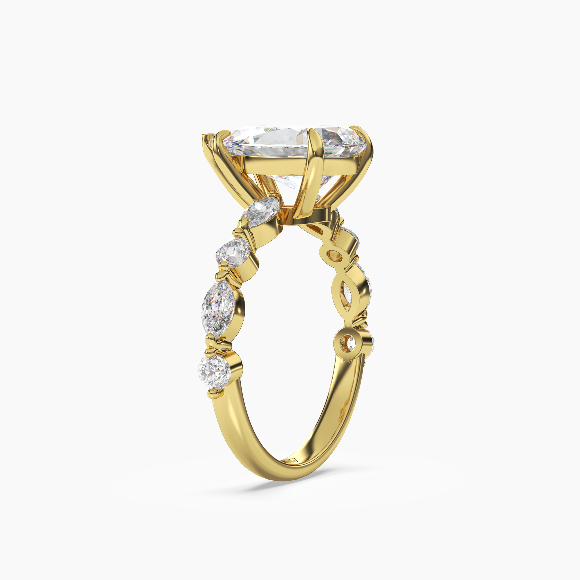 Sonnet Pear Solitaire 1 Carat Lab Grown Diamond Engagement Ring in 14K Yellow Gold