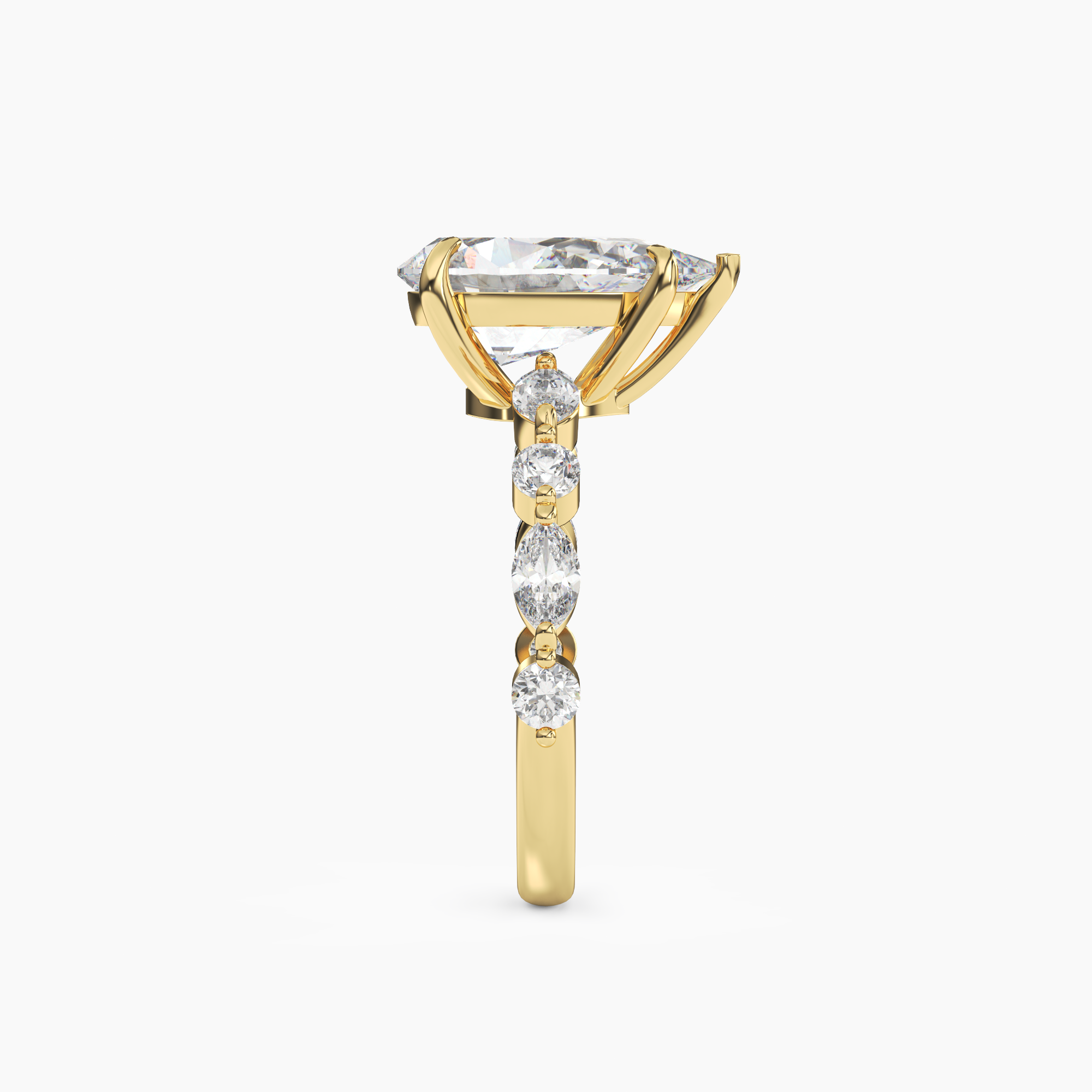 Sonnet Pear Solitaire 2.5 Carat Lab Grown Diamond Engagement Ring in 18K Yellow Gold