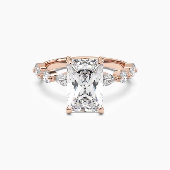 Sonnet Radiant Solitaire 1.5 Carat Lab Grown Diamond Engagement Ring in 14K Rose Gold