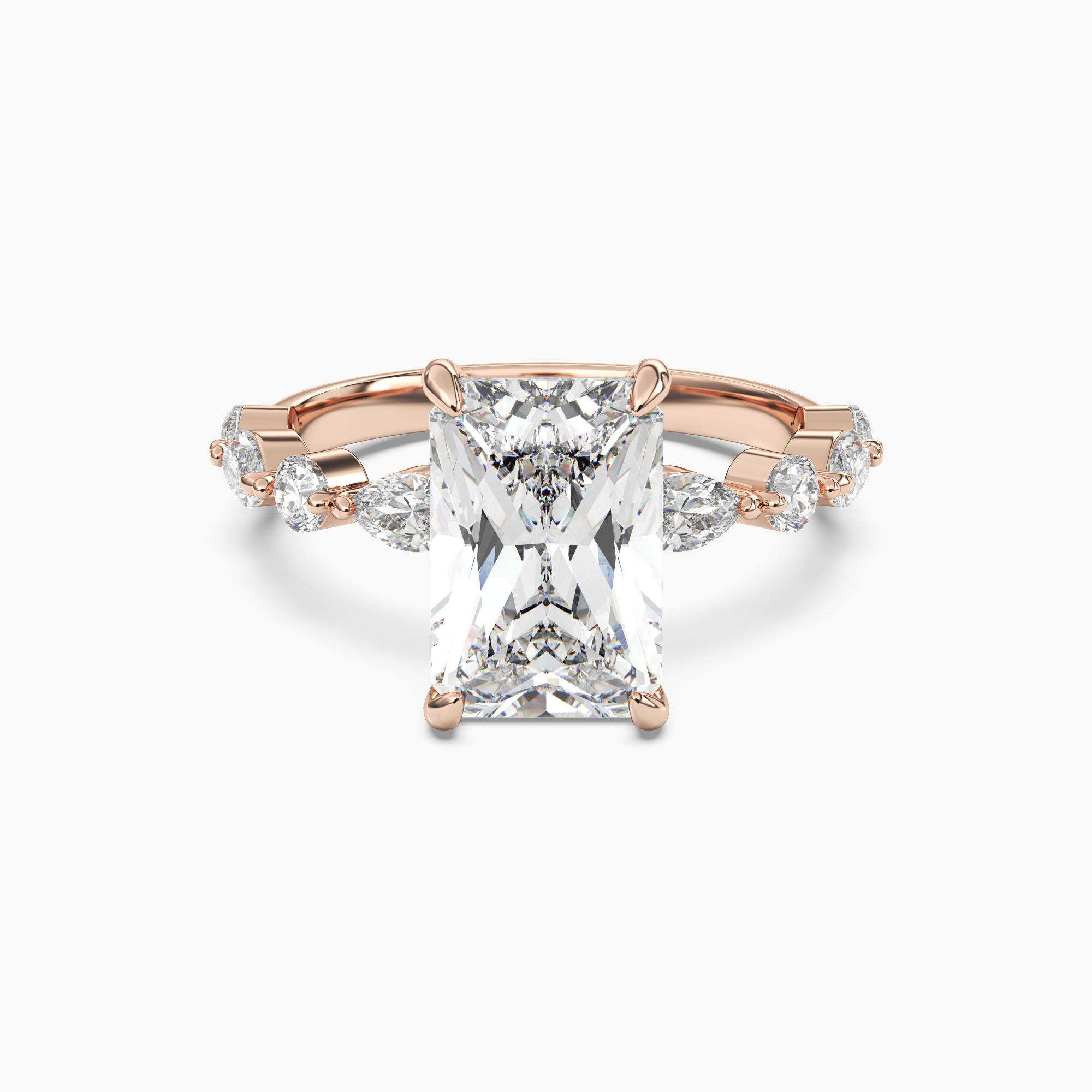 Sonnet Radiant Solitaire 3 Carat Lab Grown Diamond Engagement Ring in 14K White Gold