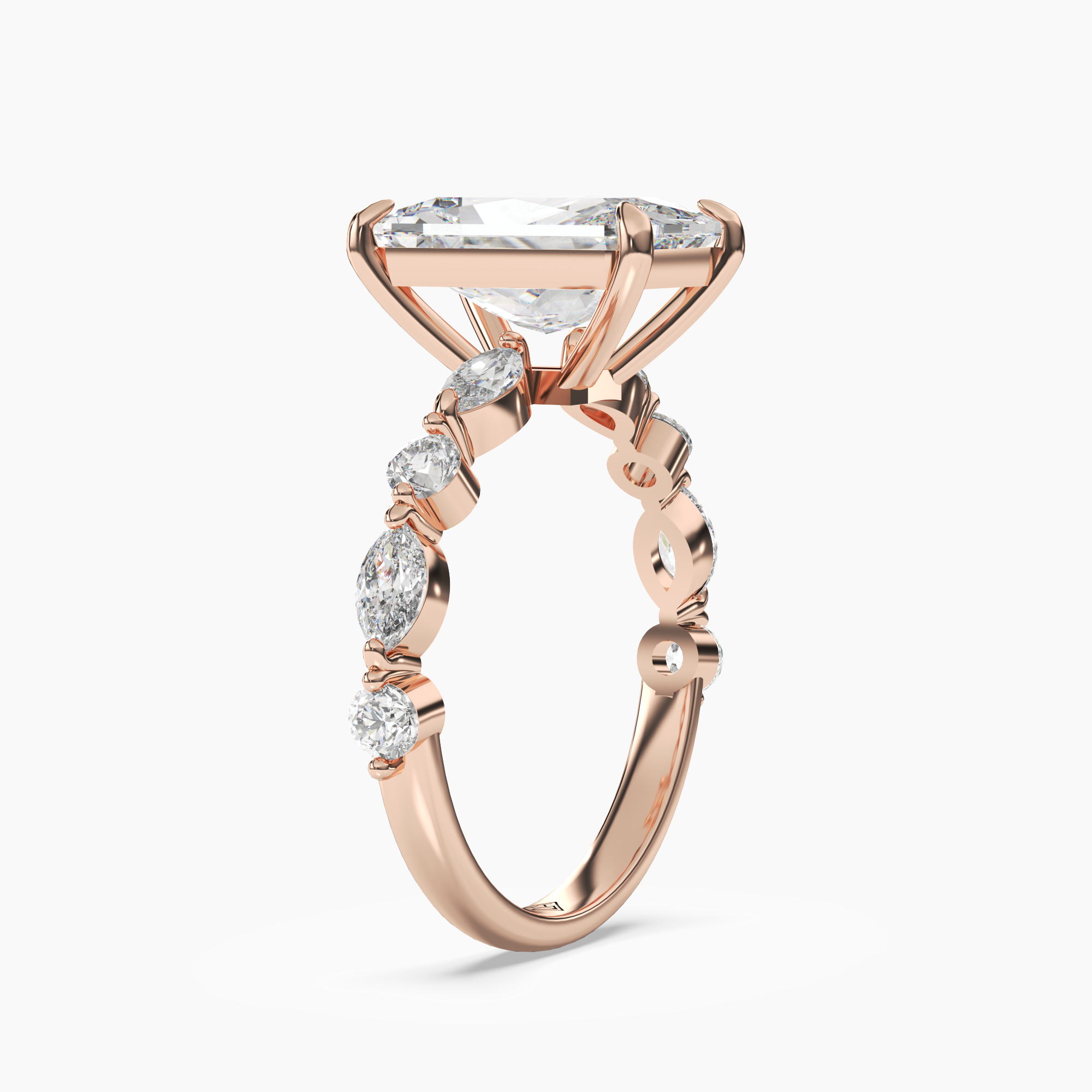 Sonnet Radiant Solitaire 2.5 Carat Lab Grown Diamond Engagement Ring in 14K Rose Gold