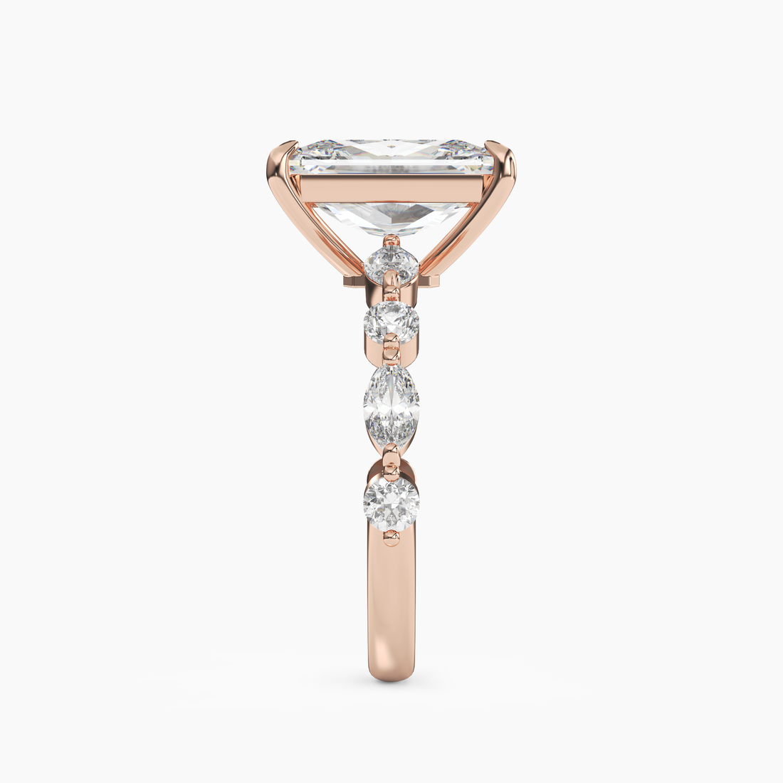 Sonnet Radiant Solitaire Diamond Ring Setting in 14K Yellow Gold