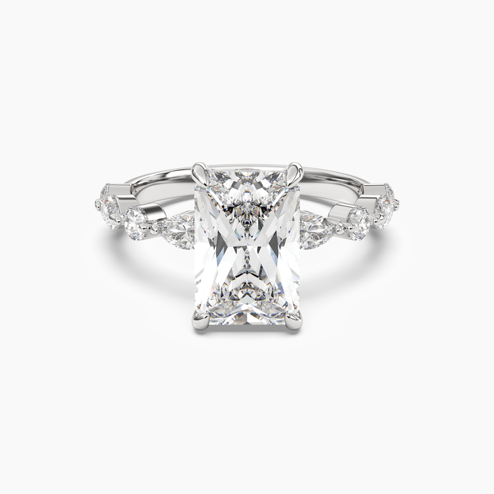 Sonnet Radiant Solitaire 1.5 Carat Lab Grown Diamond Engagement Ring in 14K White Gold
