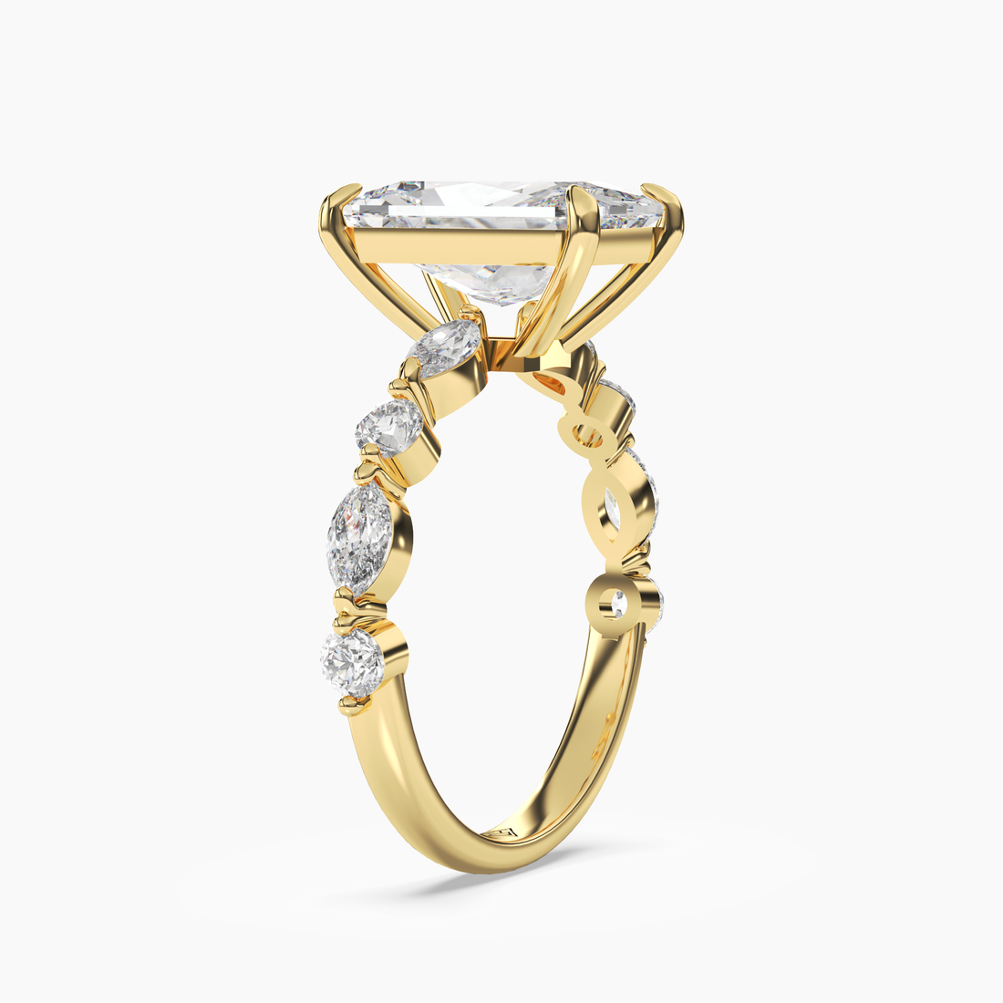 Sonnet Radiant Solitaire Diamond Ring Setting in 18K Rose Gold