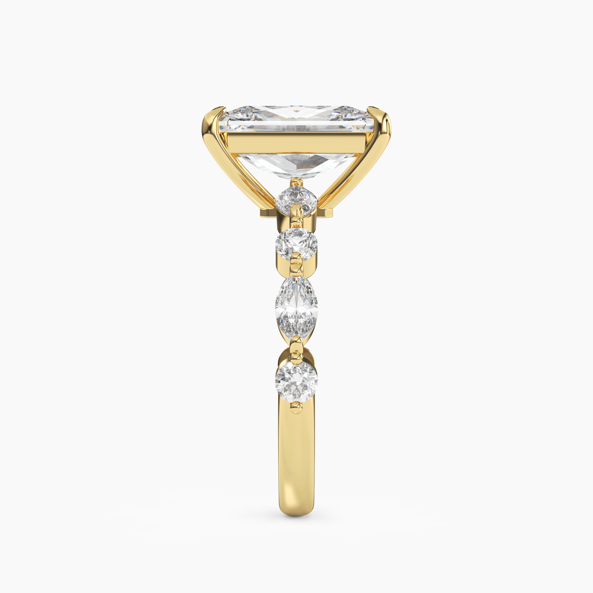 Sonnet Radiant Solitaire Diamond Ring Setting in 14K Rose Gold
