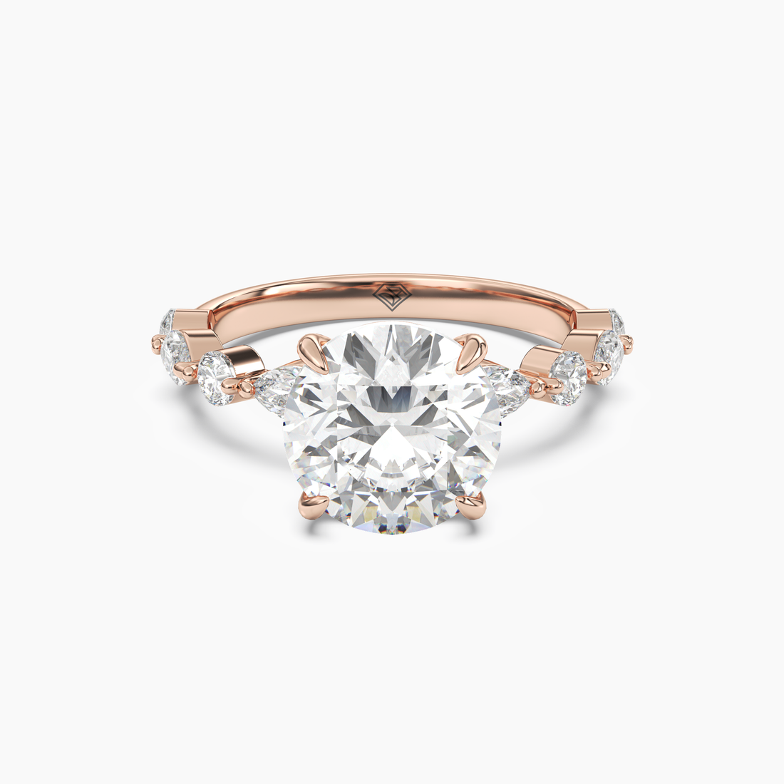 Sonnet Round Solitaire 3 Carat Lab Grown Diamond Engagement Ring in 18K Rose Gold
