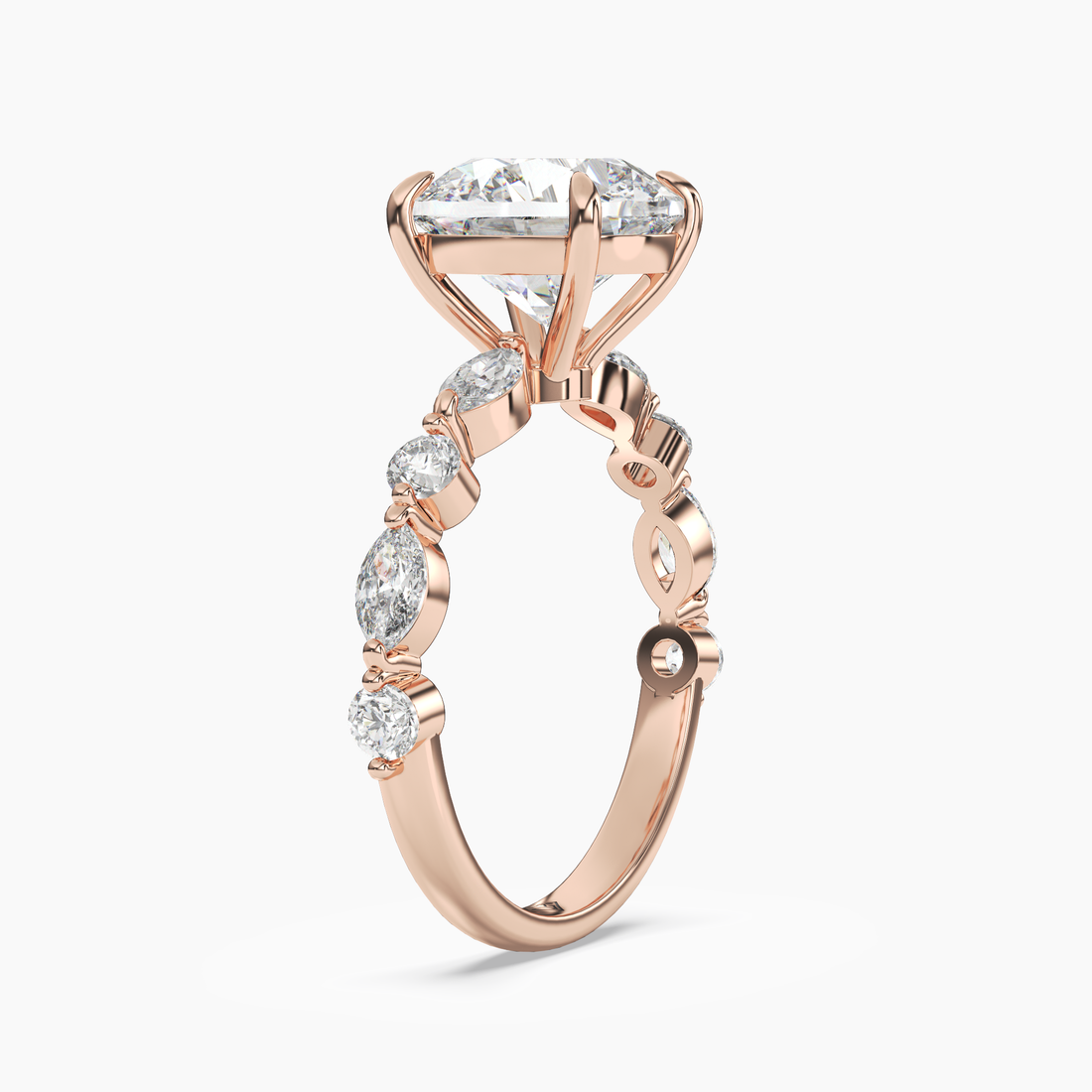 Sonnet Round Solitaire Diamond Ring Setting in 14K Rose Gold
