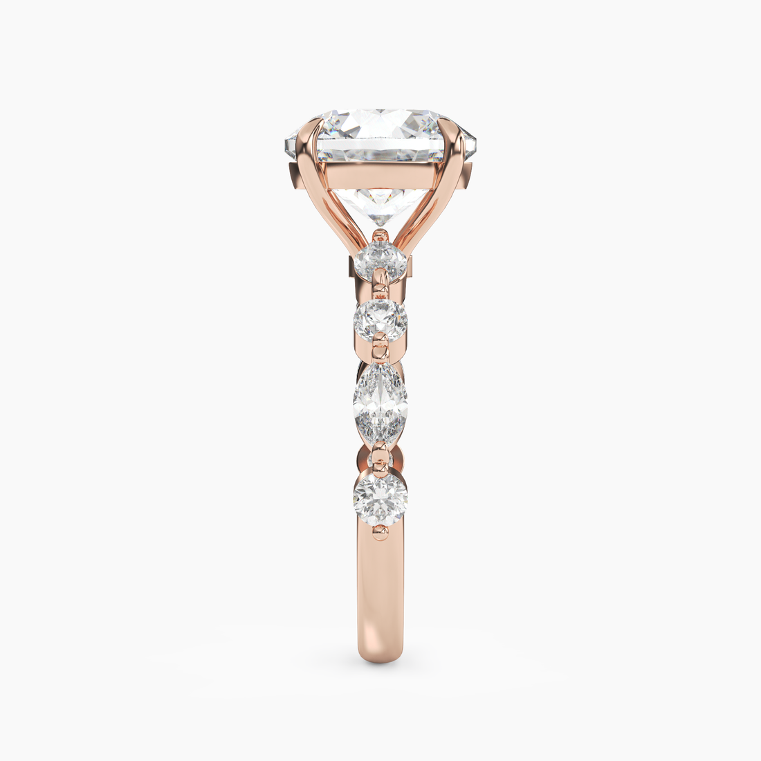 Sonnet Round Solitaire 3 Carat Lab Grown Diamond Engagement Ring in 18K White Gold