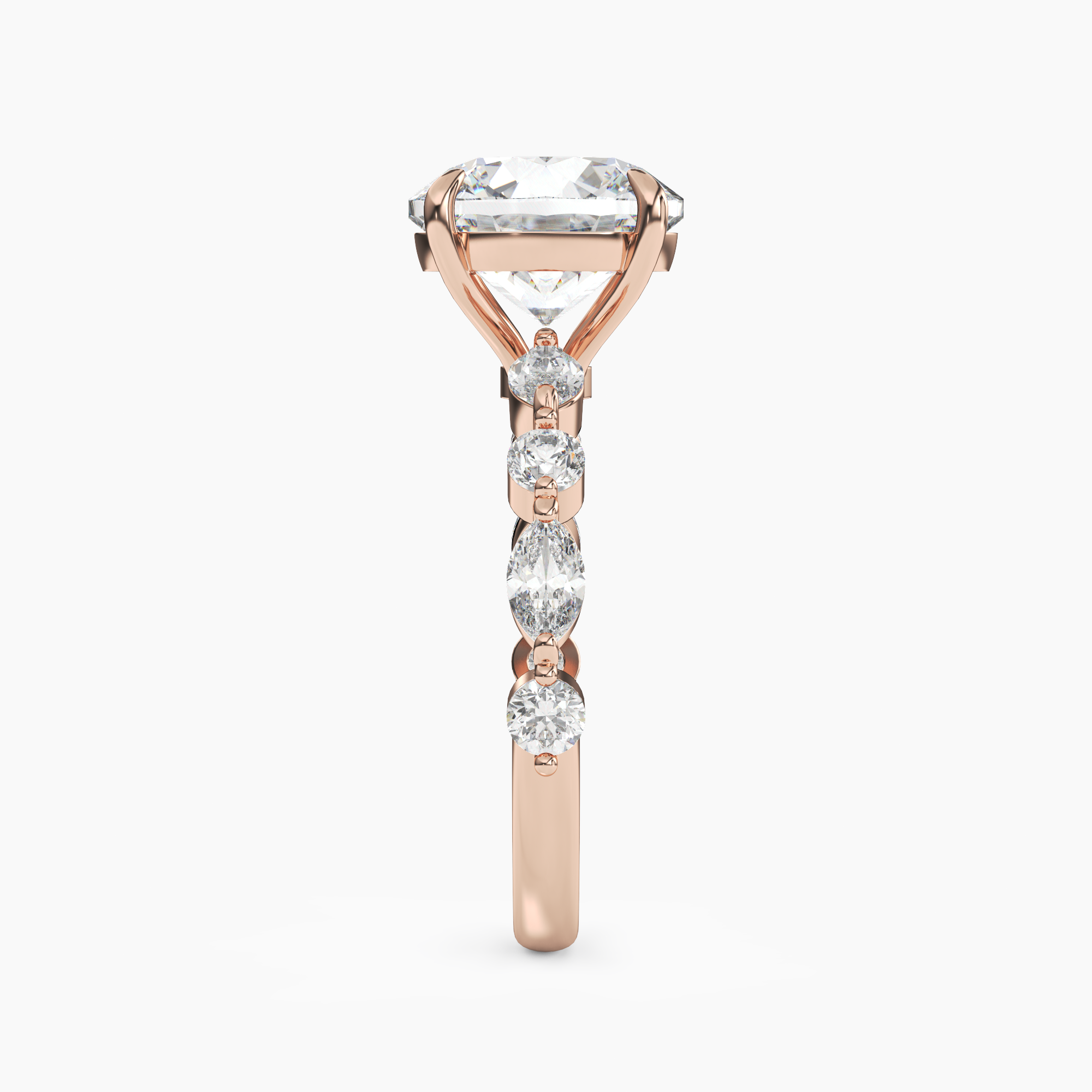 Sonnet Round Solitaire Diamond Ring Setting in 14K White Gold