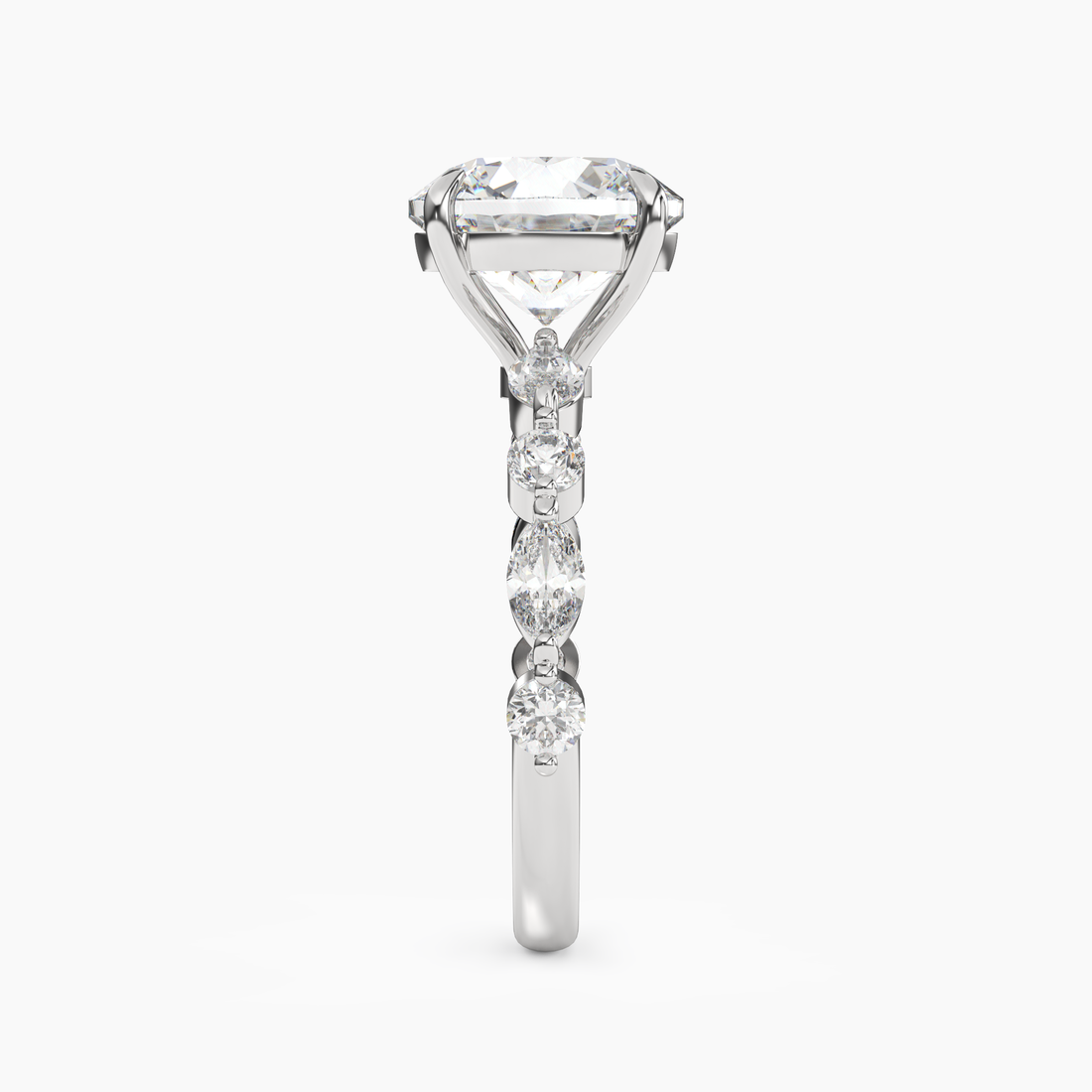 Sonnet Round Solitaire 3 Carat Lab Grown Diamond Engagement Ring in 14K White Gold