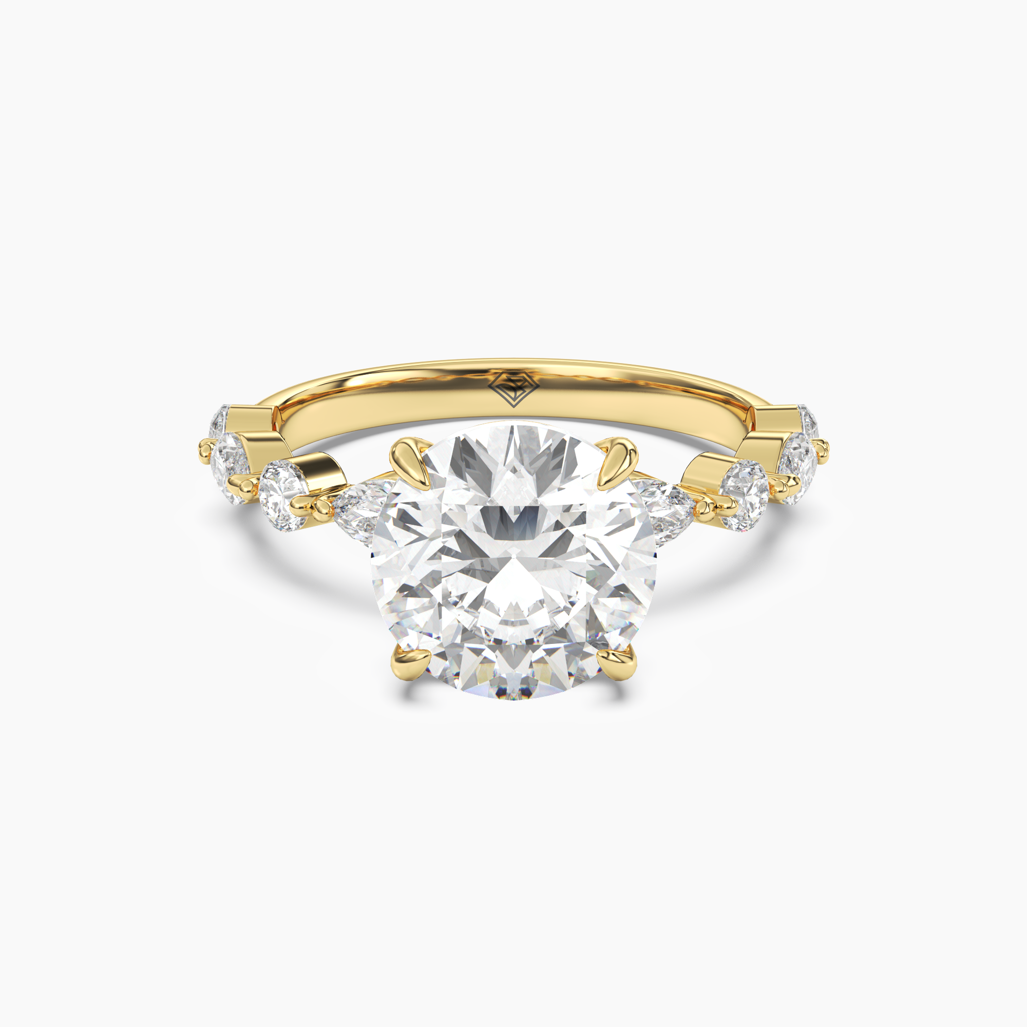 Sonnet Round Solitaire Diamond Ring Setting in 14K White Gold