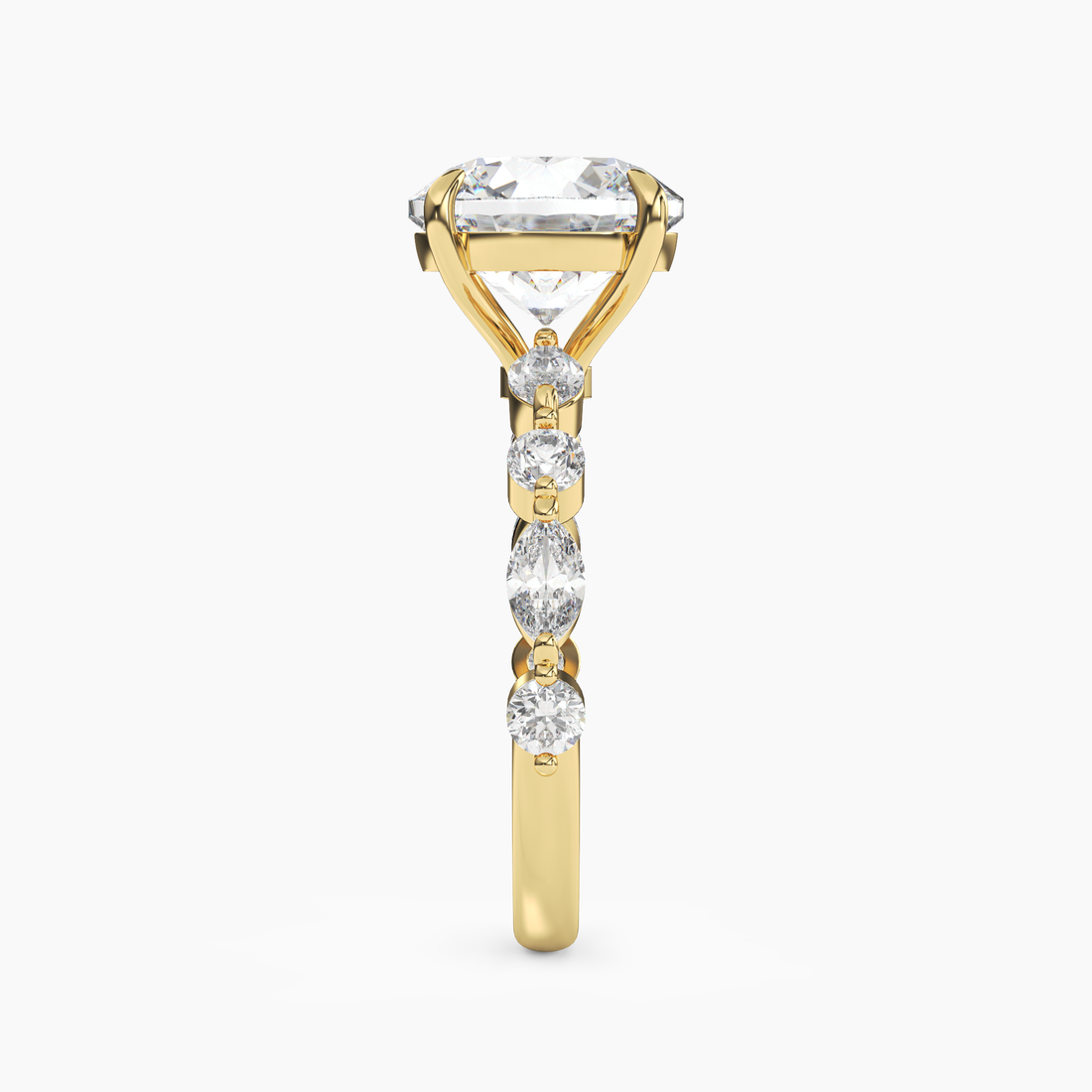 Sonnet Round Solitaire 1 Carat Lab Grown Diamond Engagement Ring in 18K Yellow Gold
