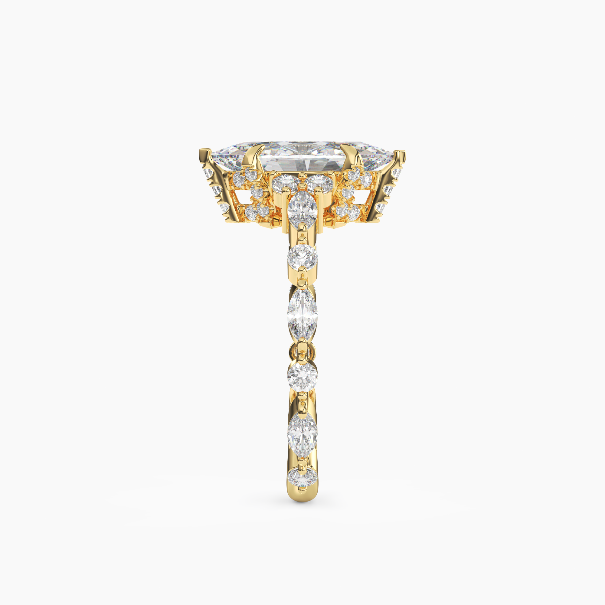 Lace Marquise Hidden Halo 1.5 Carat Lab Grown Diamond Engagement Ring in 18K Rose Gold