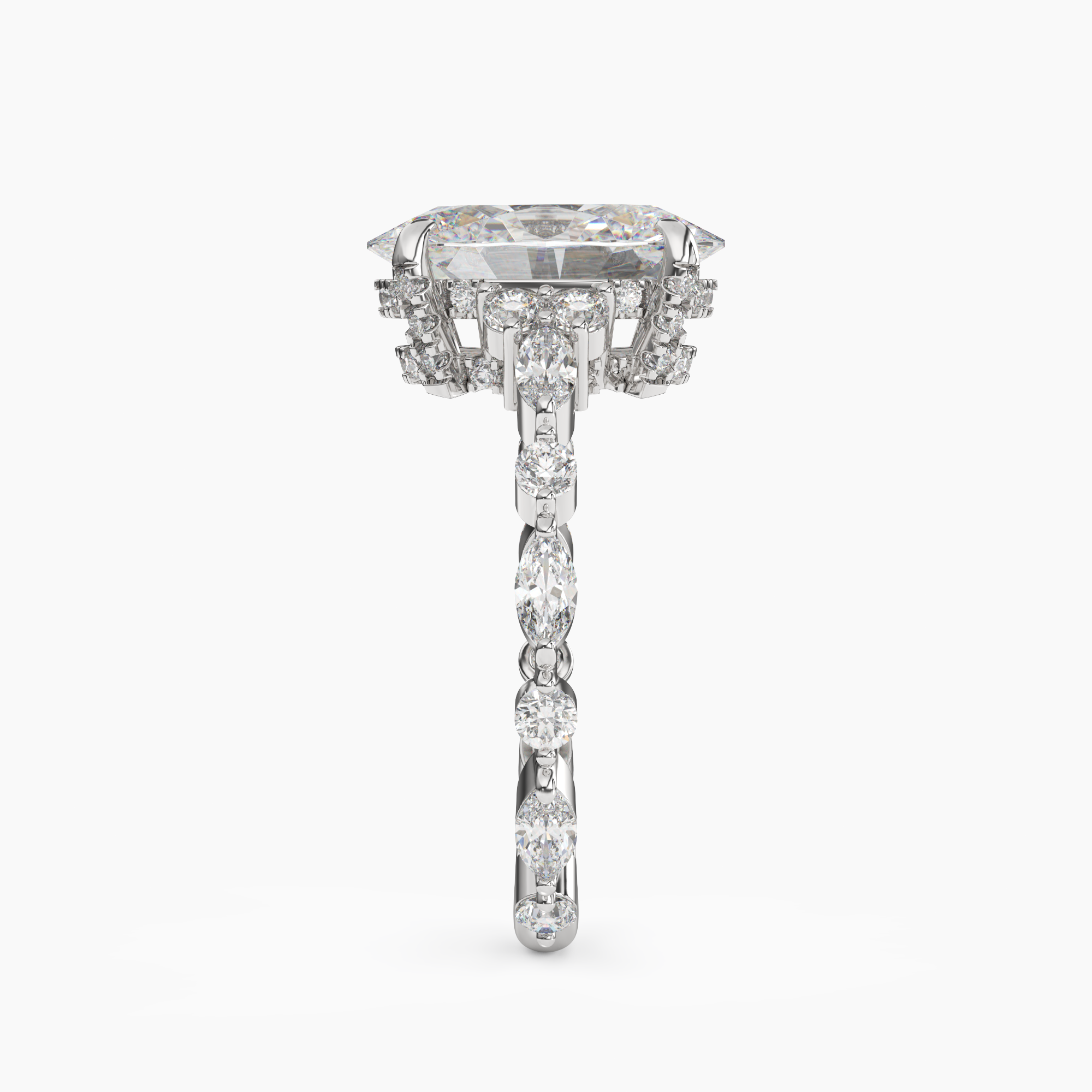 Lace Oval Hidden Halo 1.5 Carat Lab Grown Diamond Engagement Ring in 18K Rose Gold