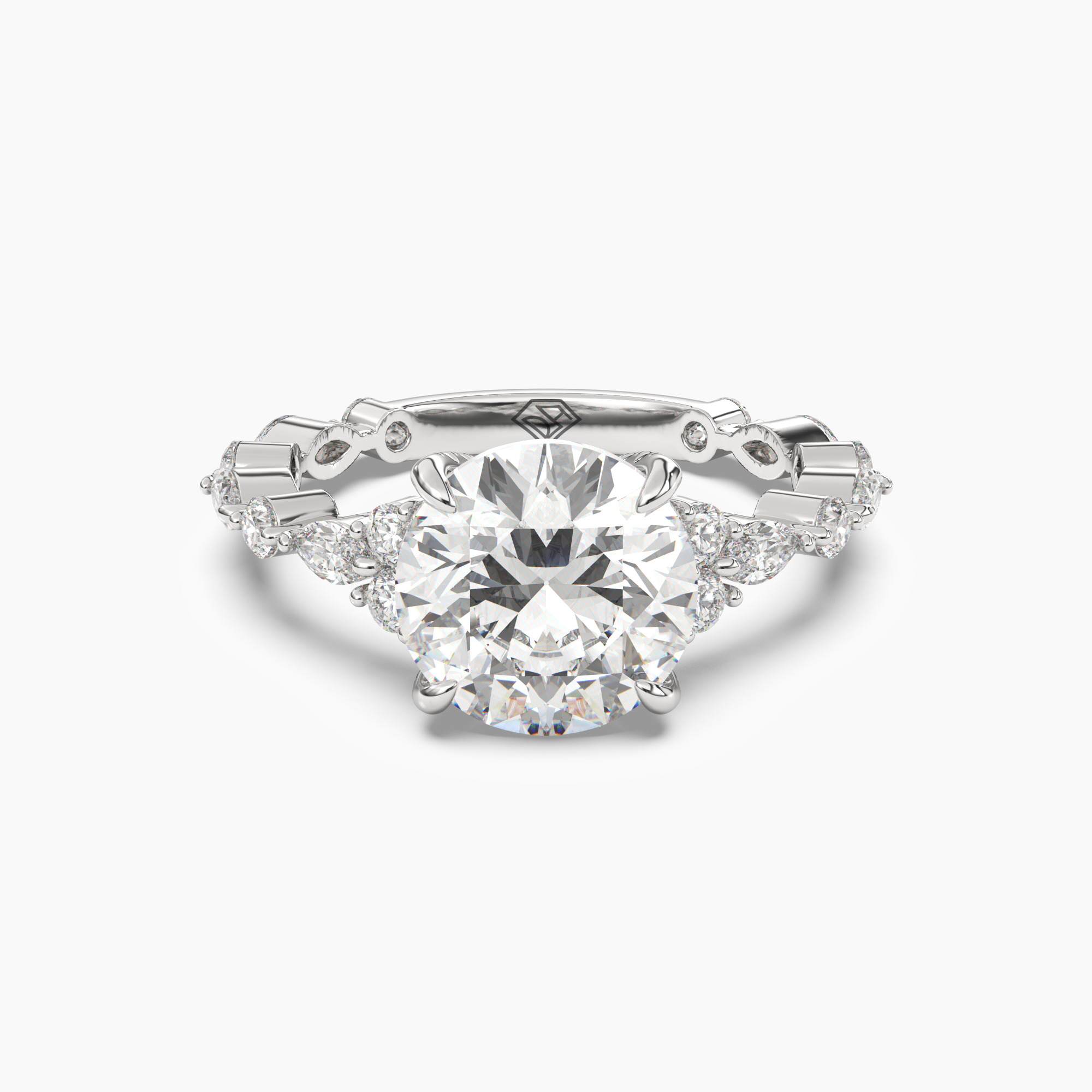 Lace Round Hidden Halo 1.5 Carat Lab Grown Diamond Engagement Ring in 14K Rose Gold