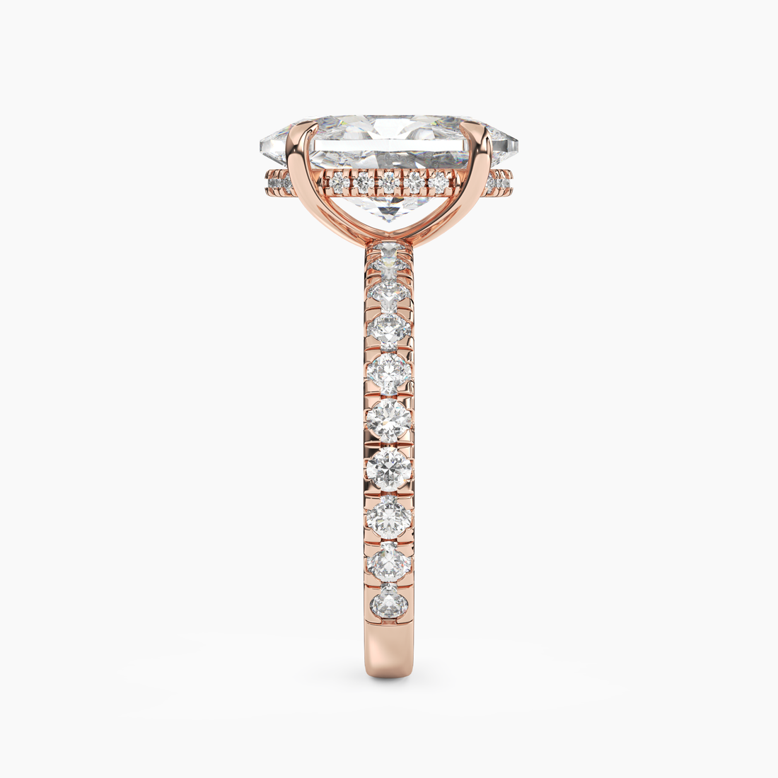 Eclipse Oval Hidden Halo 1.5 Carat Lab Grown Diamond Engagement Ring in 14K White Gold