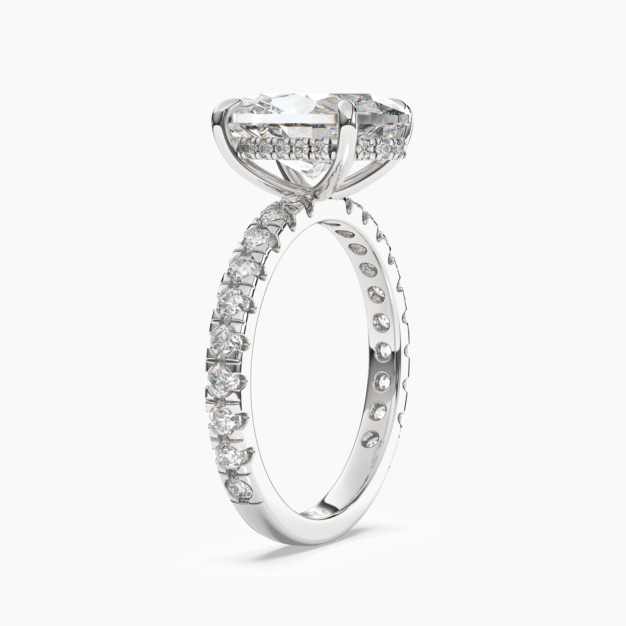 Eclipse Oval Hidden Halo 3 Carat Lab Grown Diamond Engagement Ring in 14K Rose Gold