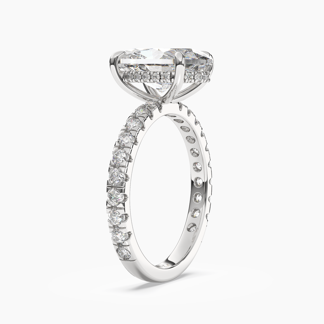 Eclipse Oval Hidden Halo 3 Carat Lab Grown Diamond Engagement Ring in 18K Rose Gold