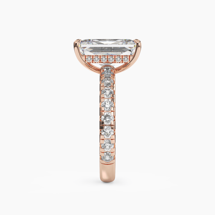 Eclipse Radiant Hidden Halo 2.5 Carat Lab Grown Diamond Engagement Ring in 18K Yellow Gold