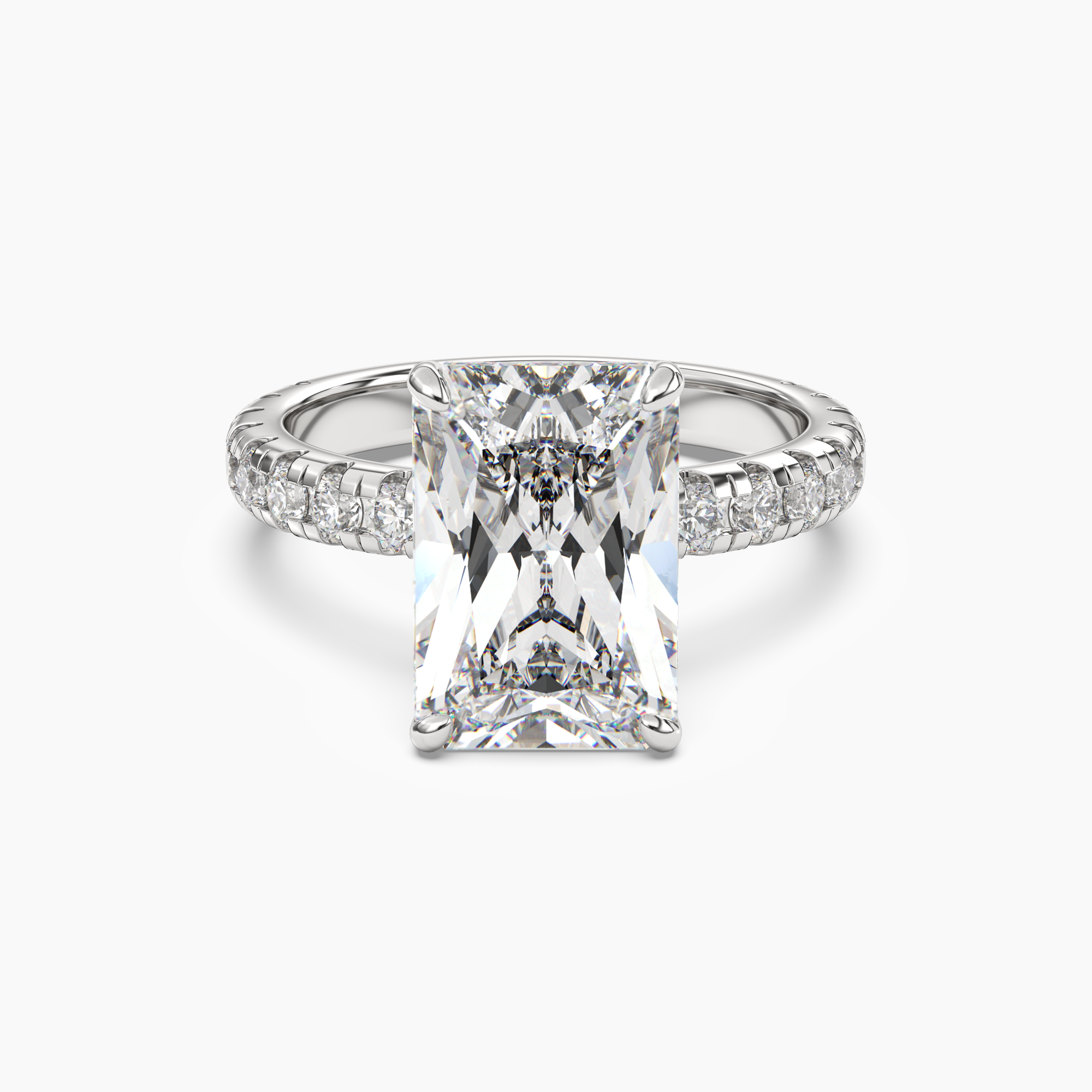 Eclipse Radiant Hidden Halo Diamond Ring Setting in 14K Rose Gold