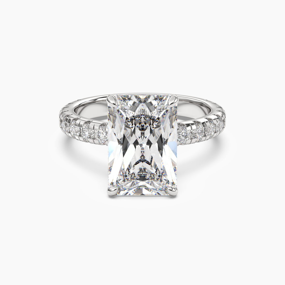 Eclipse Radiant Hidden Halo Diamond Ring Setting in 14K Yellow Gold