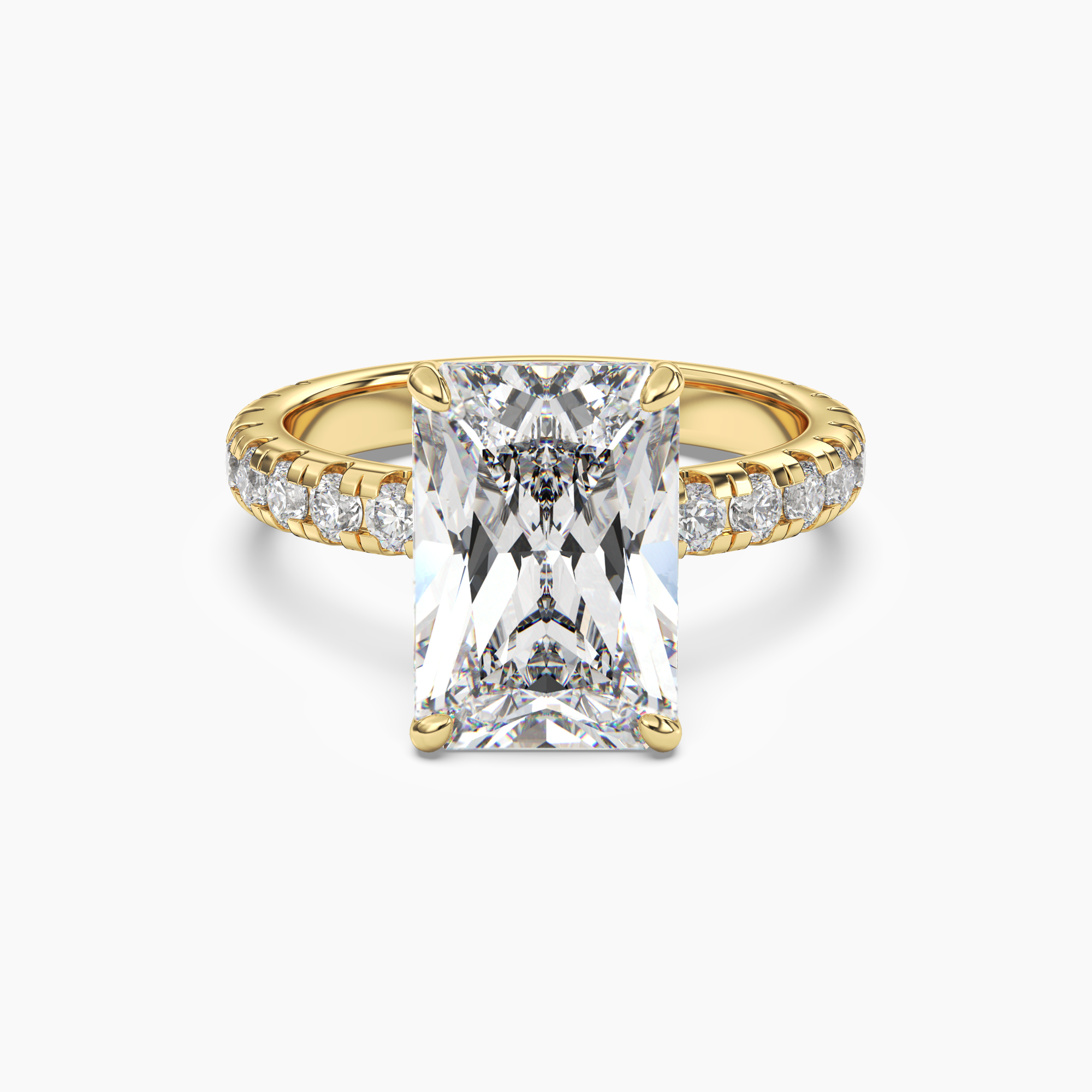Eclipse Radiant Hidden Halo Diamond Ring Setting in 14K Rose Gold