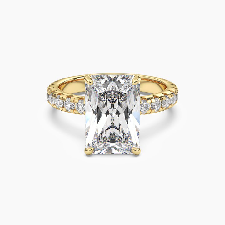 Eclipse Radiant Hidden Halo 1.5 Carat Lab Grown Diamond Engagement Ring in 14K Yellow Gold
