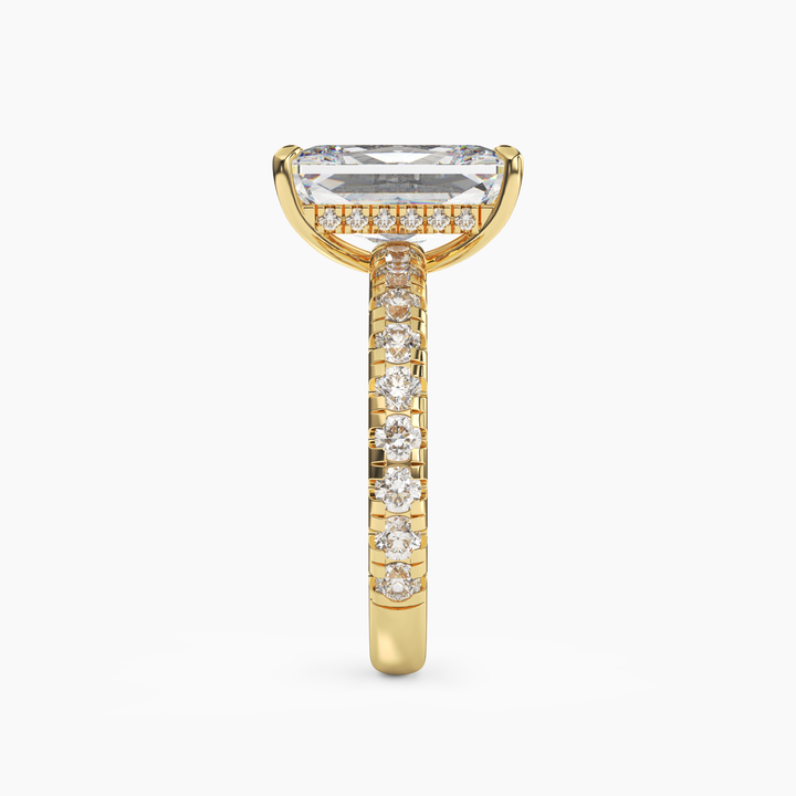 Eclipse Radiant Hidden Halo 1.5 Carat Lab Grown Diamond Engagement Ring in 18K Rose Gold