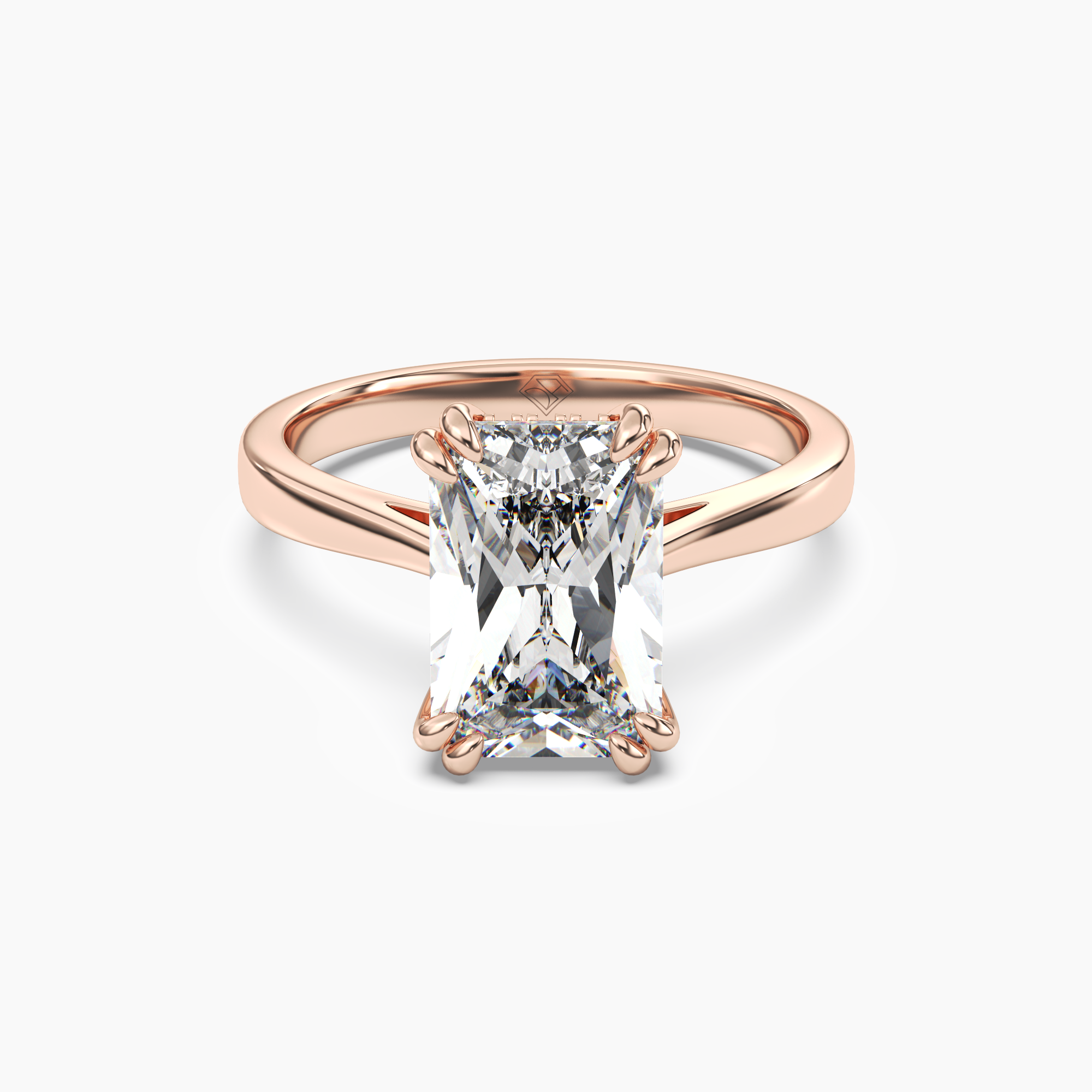Meadow Radiant Hidden Halo 3 Carat Lab Grown Diamond Engagement Ring in 18K Yellow Gold