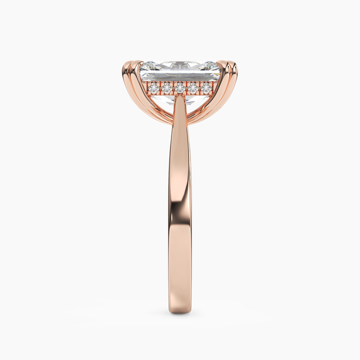 Meadow Radiant Hidden Halo 2 Carat Lab Grown Diamond Engagement Ring in 18K Yellow Gold
