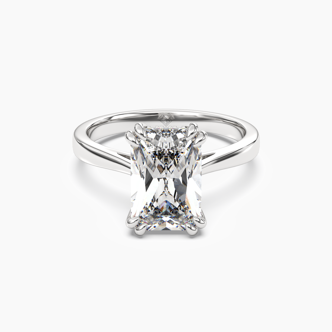 Meadow Radiant Hidden Halo 2.5 Carat Lab Grown Diamond Engagement Ring in 18K White Gold