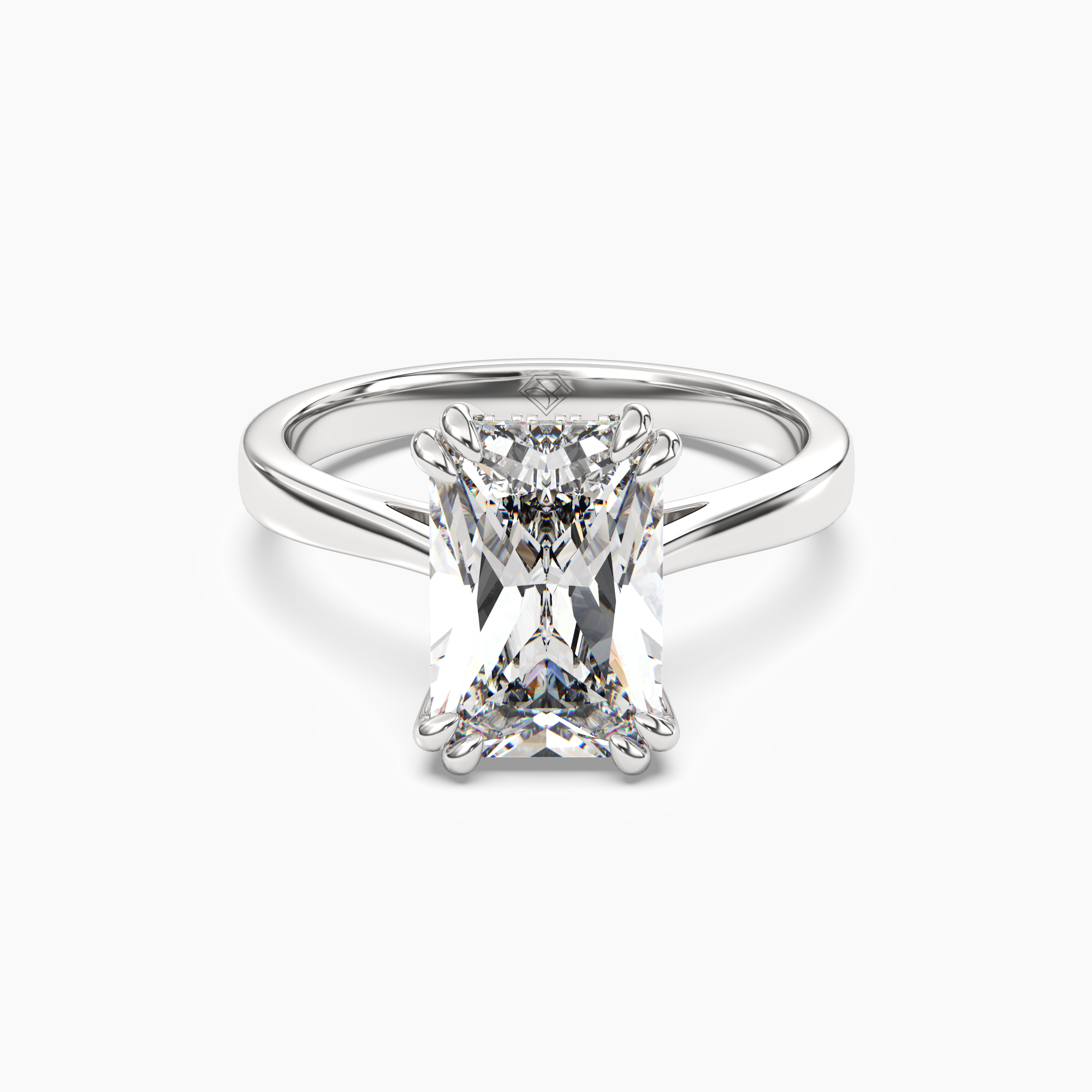 Meadow Radiant Hidden Halo Diamond Ring Setting in 14K Yellow Gold
