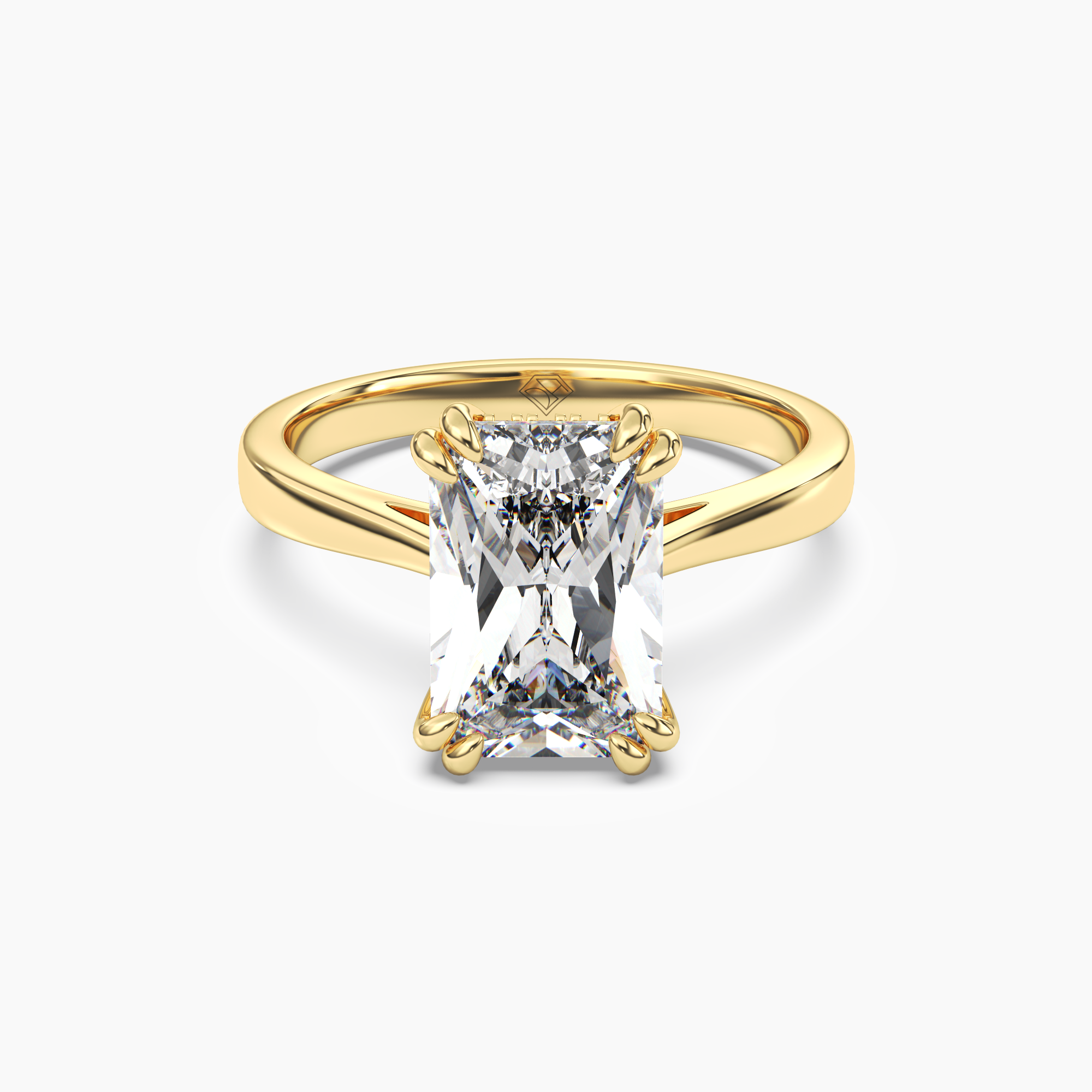 Meadow Radiant Hidden Halo 3 Carat Lab Grown Diamond Engagement Ring in 14K Rose Gold