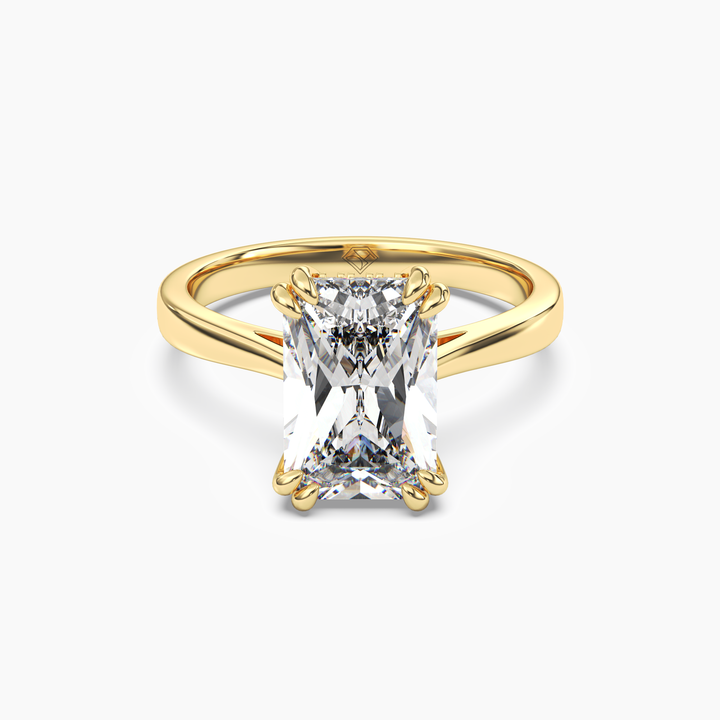 Meadow Radiant Hidden Halo 2 Carat Lab Grown Diamond Engagement Ring in 14K Yellow Gold