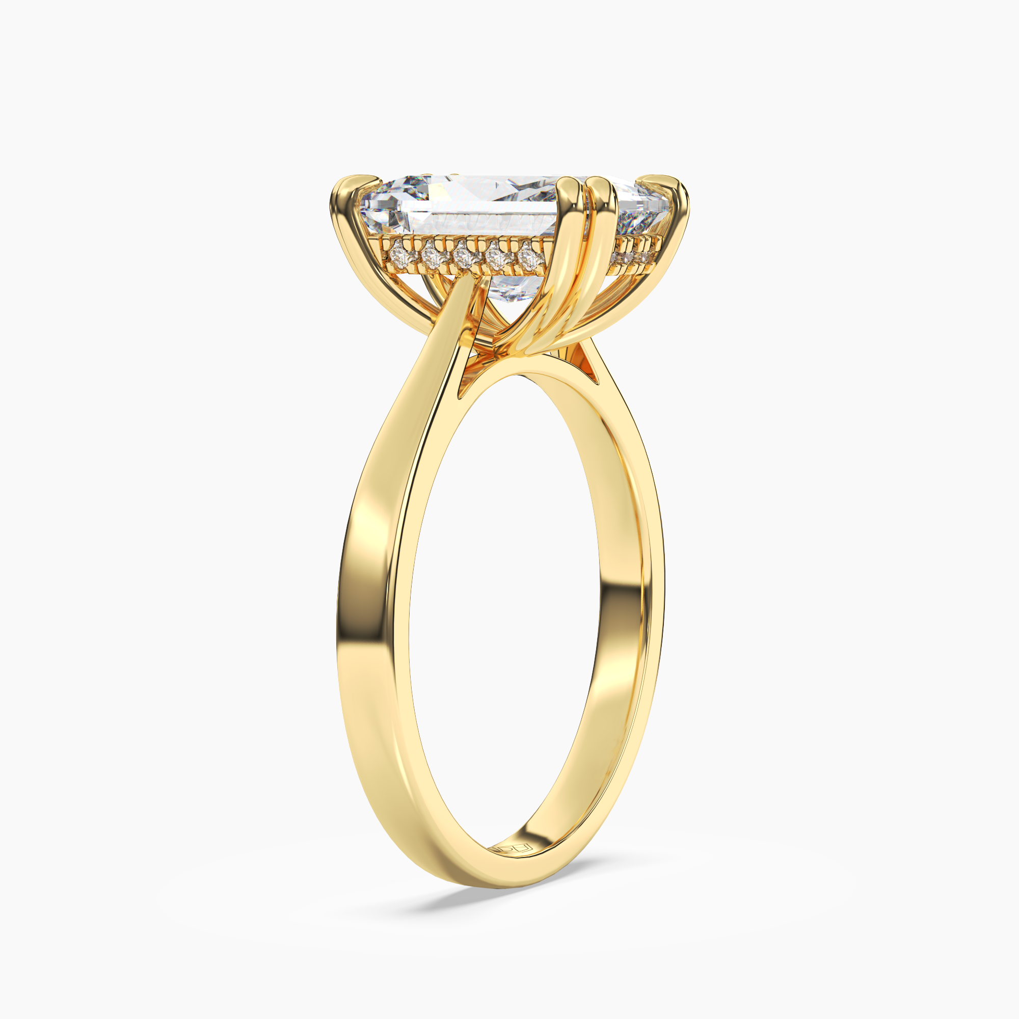 Meadow Radiant Hidden Halo 2 Carat Lab Grown Diamond Engagement Ring in 18K White Gold