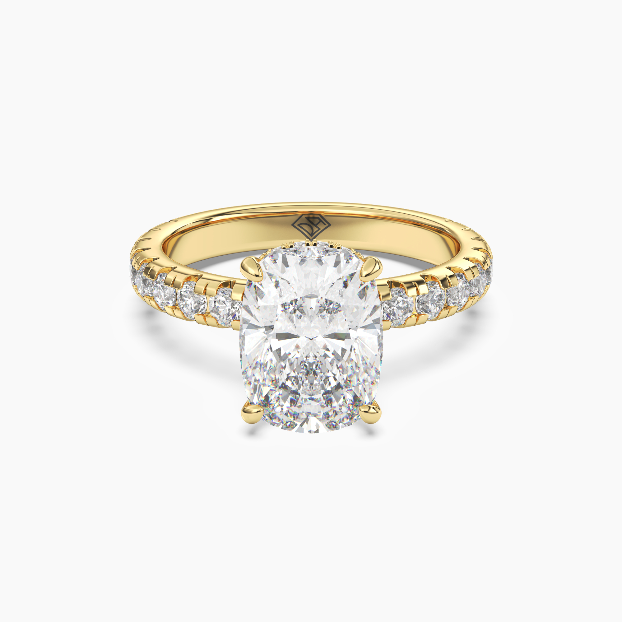 Oasis Cushion Hidden Halo 1 Carat Lab Grown Diamond Engagement Ring in 14K Rose Gold