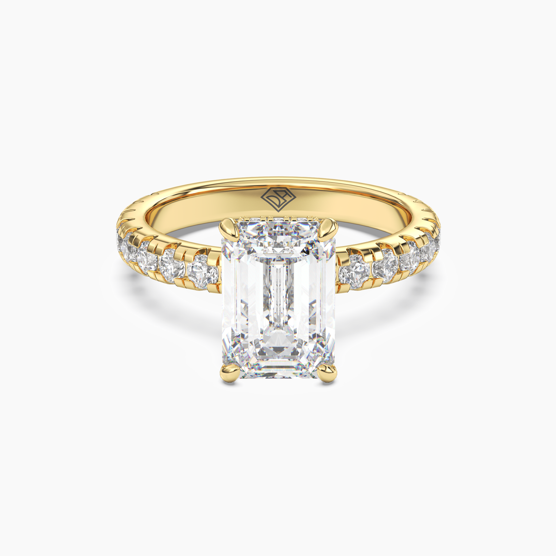 Oasis Emerald Hidden Halo 1 Carat Lab Grown Diamond Engagement Ring in 18K White Gold