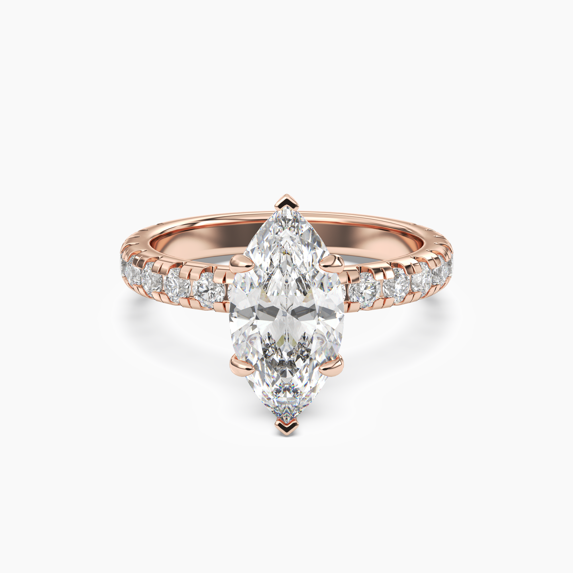 Oasis Marquise Hidden Halo 1 Carat Lab Grown Diamond Engagement Ring in 18K Yellow Gold