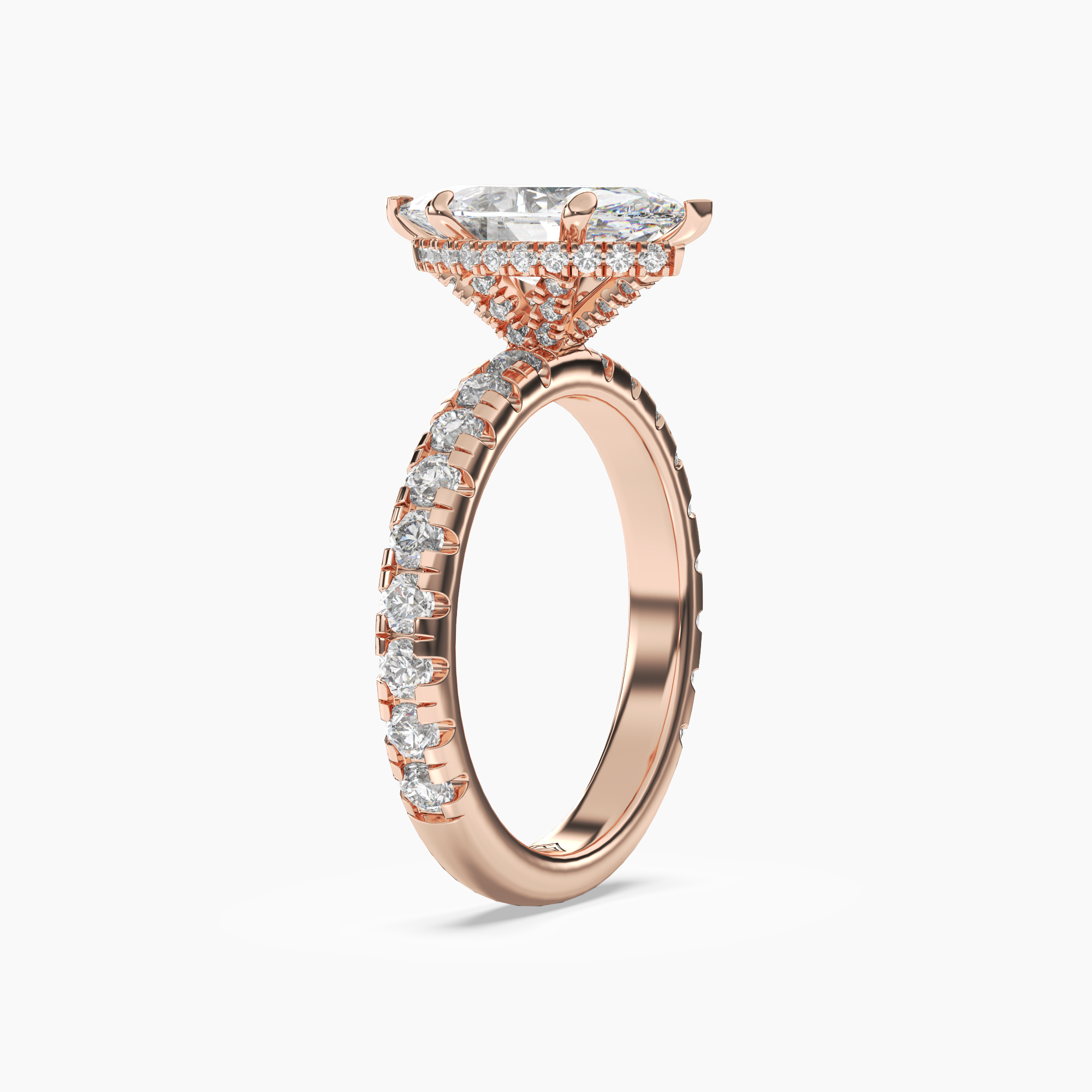 Oasis Marquise Hidden Halo 1.5 Carat Lab Grown Diamond Engagement Ring in 14K Yellow Gold