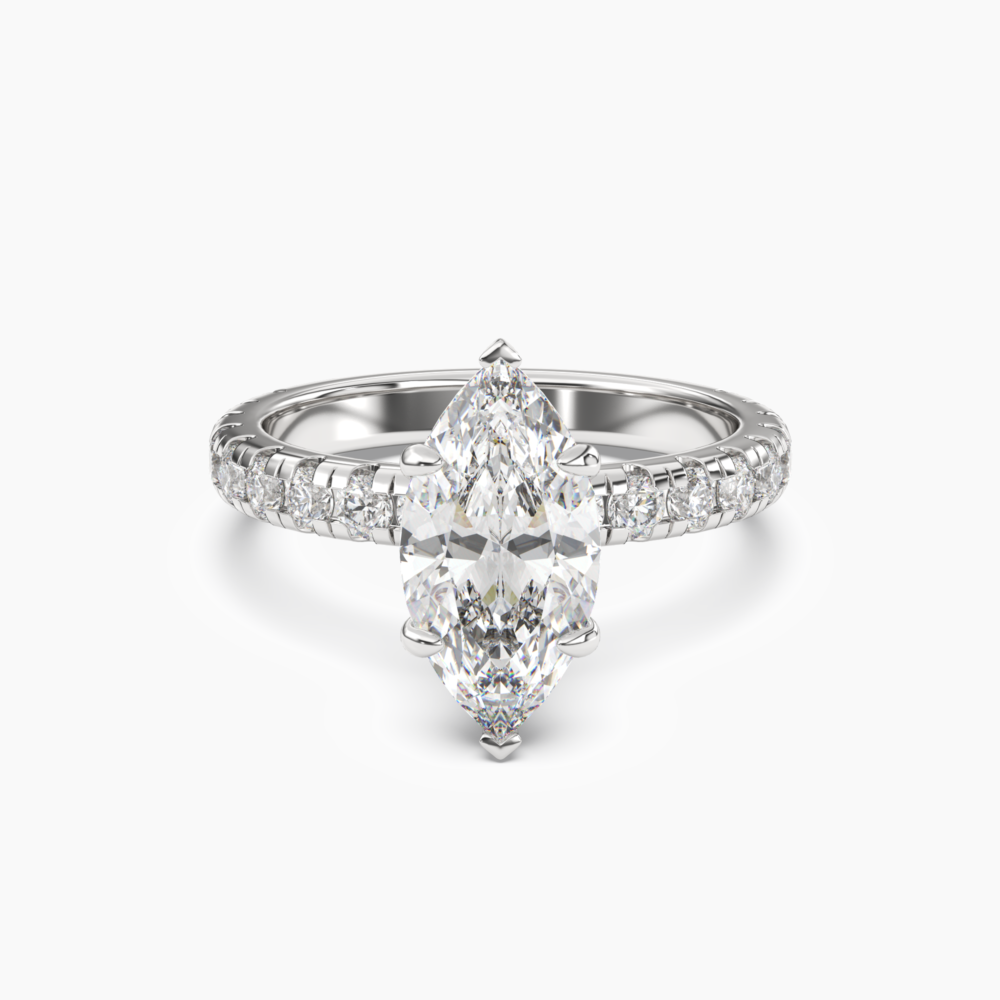 Oasis Marquise Hidden Halo 1.5 Carat Lab Grown Diamond Engagement Ring in 18K Yellow Gold