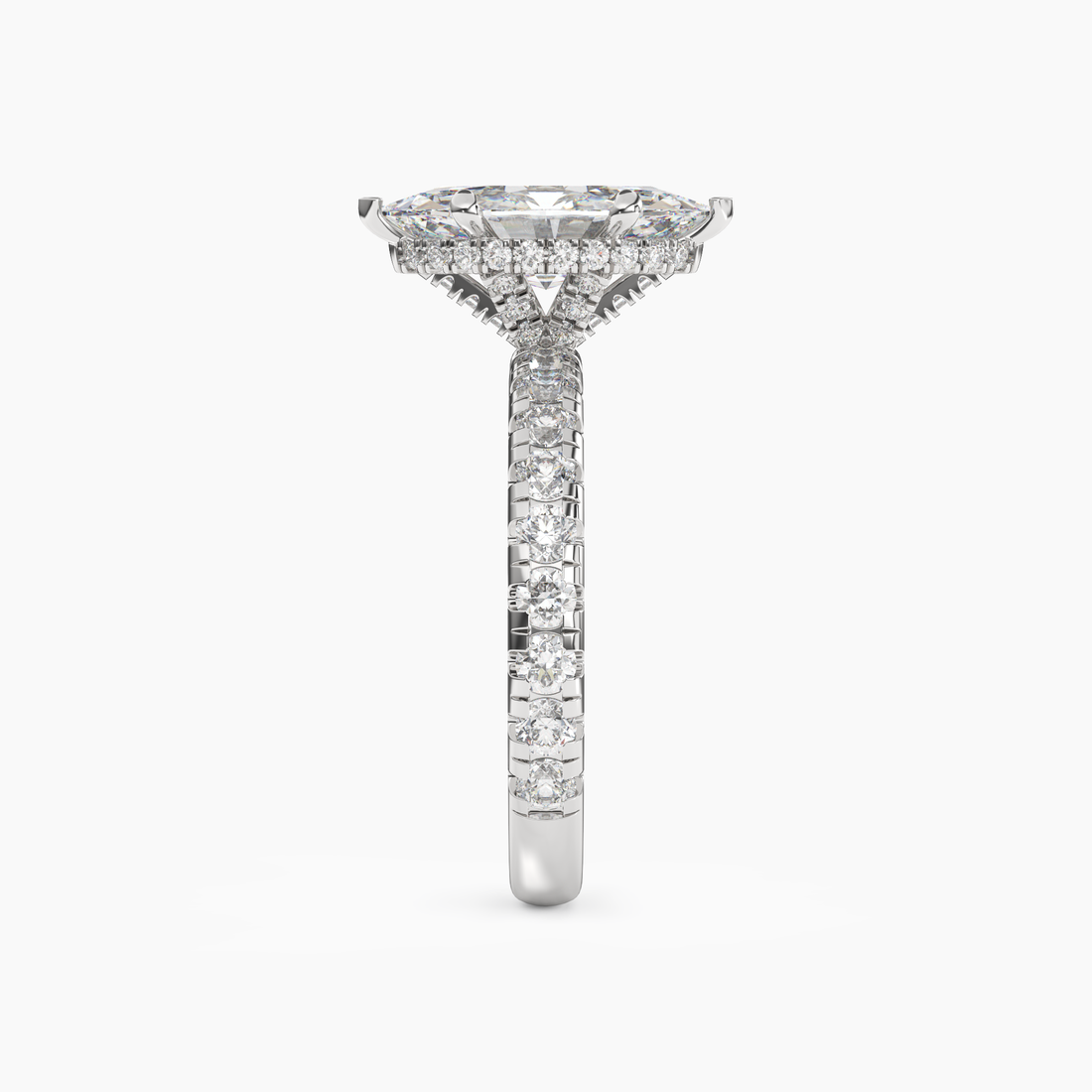 Oasis Marquise Hidden Halo 2.5 Carat Lab Grown Diamond Engagement Ring in 14K Rose Gold