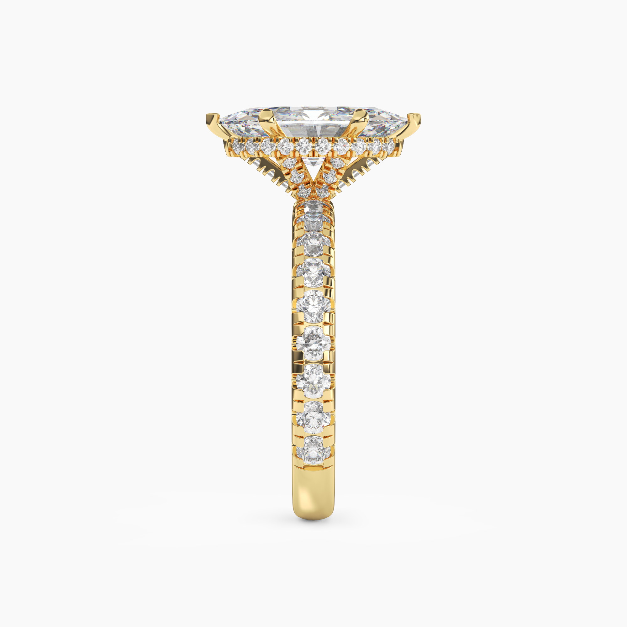 Oasis Marquise Hidden Halo 1 Carat Lab Grown Diamond Engagement Ring in 18K Rose Gold
