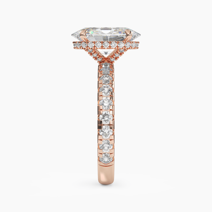 Oasis Oval Hidden Halo 1.5 Carat Lab Grown Diamond Engagement Ring in 14K Yellow Gold