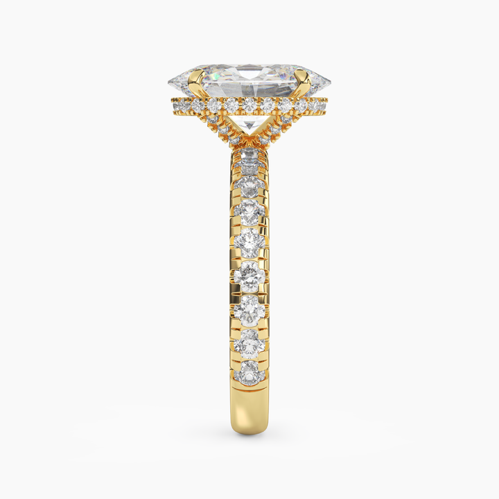 Oasis Oval Hidden Halo 1.5 Carat Lab Grown Diamond Engagement Ring in 14K Rose Gold