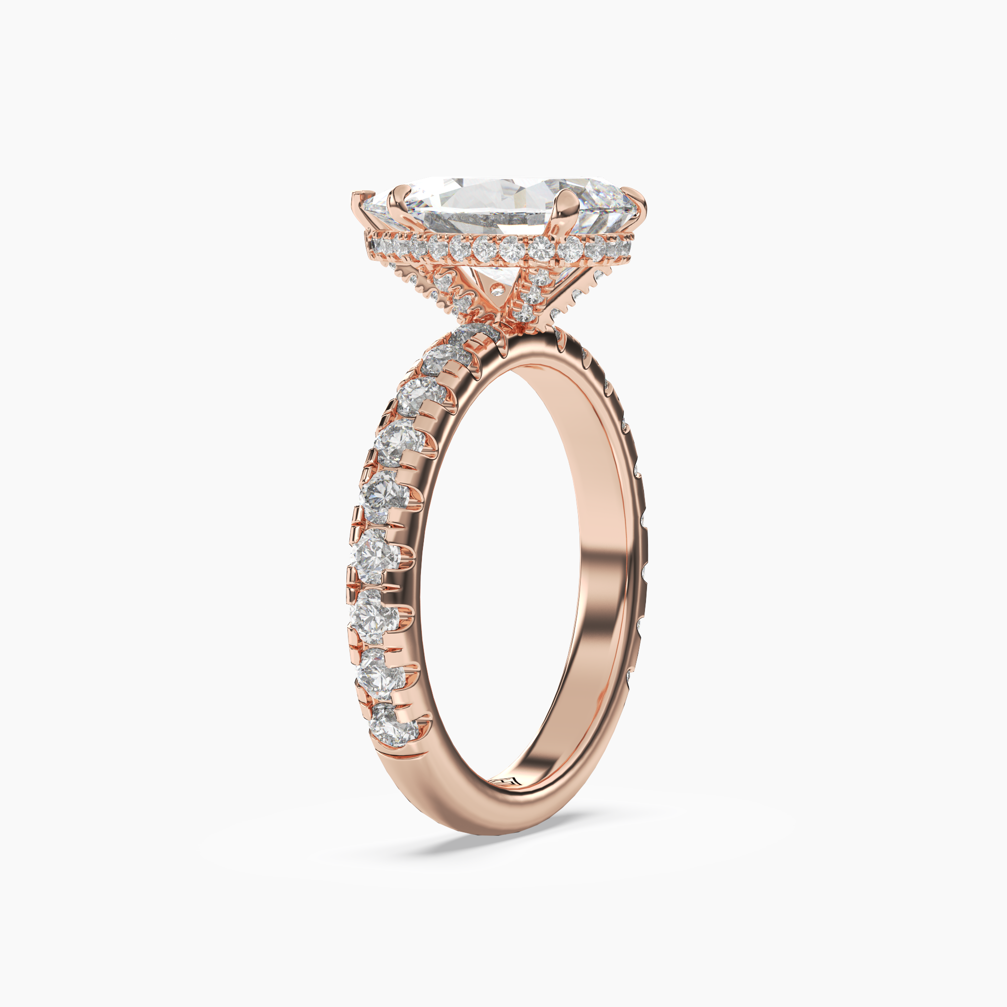 Oasis Pear Hidden Halo 2.5 Carat Lab Grown Diamond Engagement Ring in 14K Yellow Gold