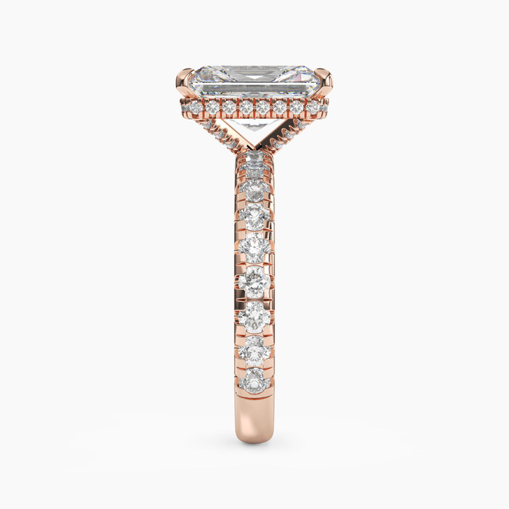 Oasis Radiant Hidden Halo 2.5 Carat Lab Grown Diamond Engagement Ring in 18K White Gold