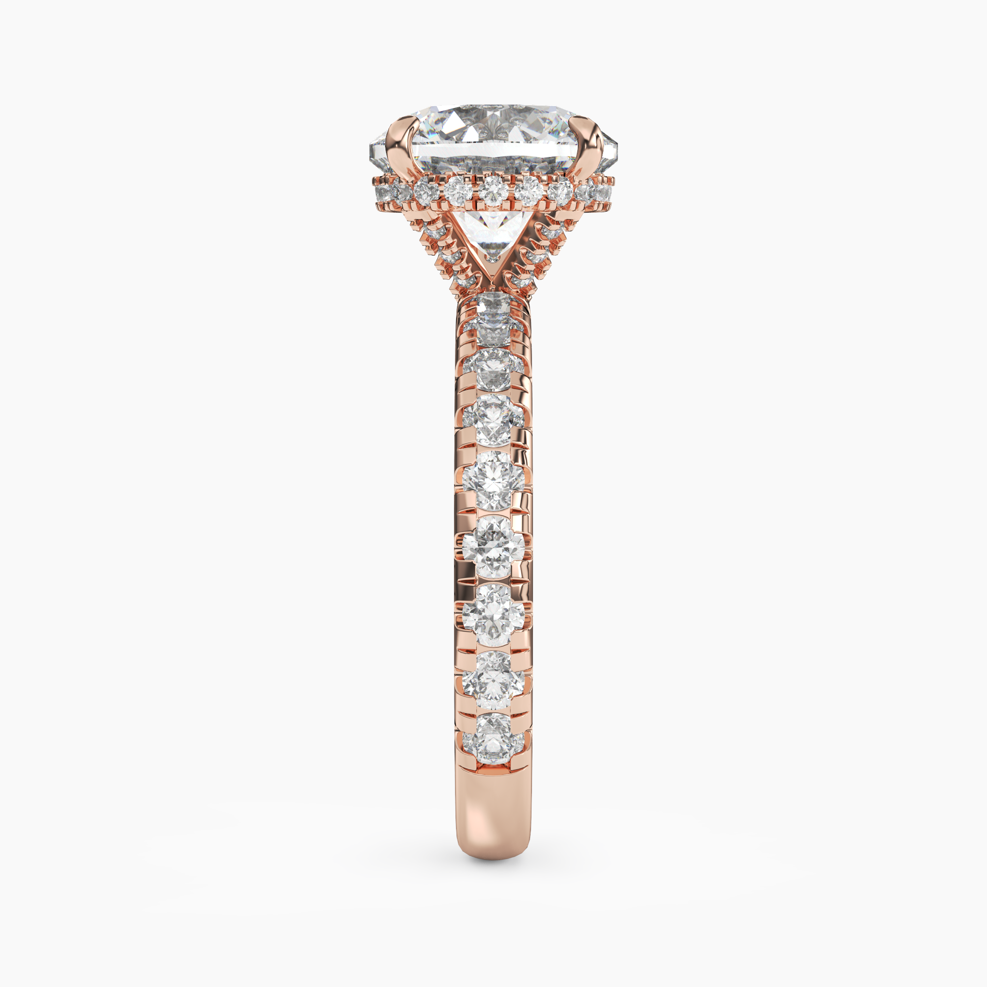 Oasis Round Hidden Halo 2.5 Carat Lab Grown Diamond Engagement Ring in 14K Yellow Gold