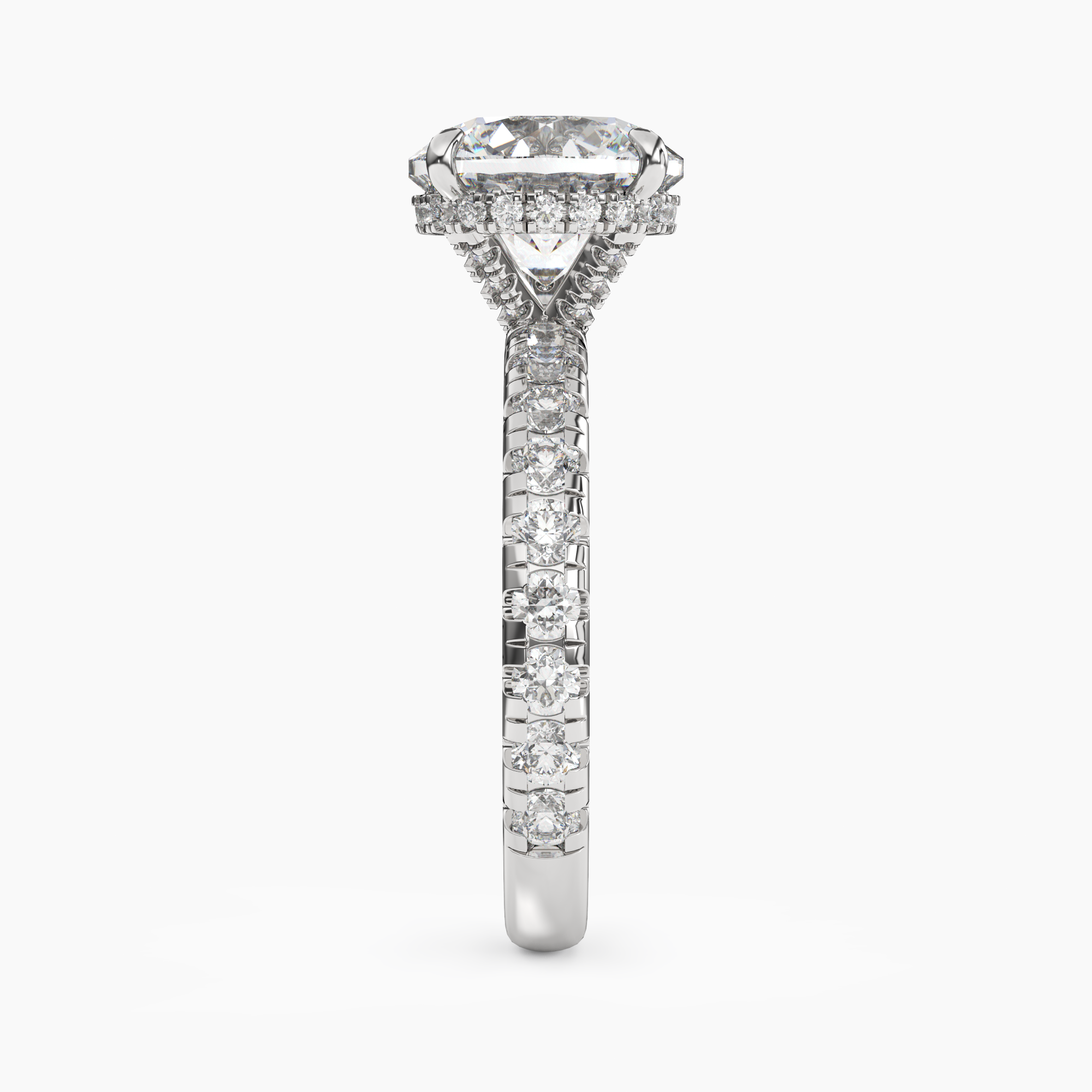 Oasis Round Hidden Halo 2.5 Carat Lab Grown Diamond Engagement Ring in 14K Rose Gold