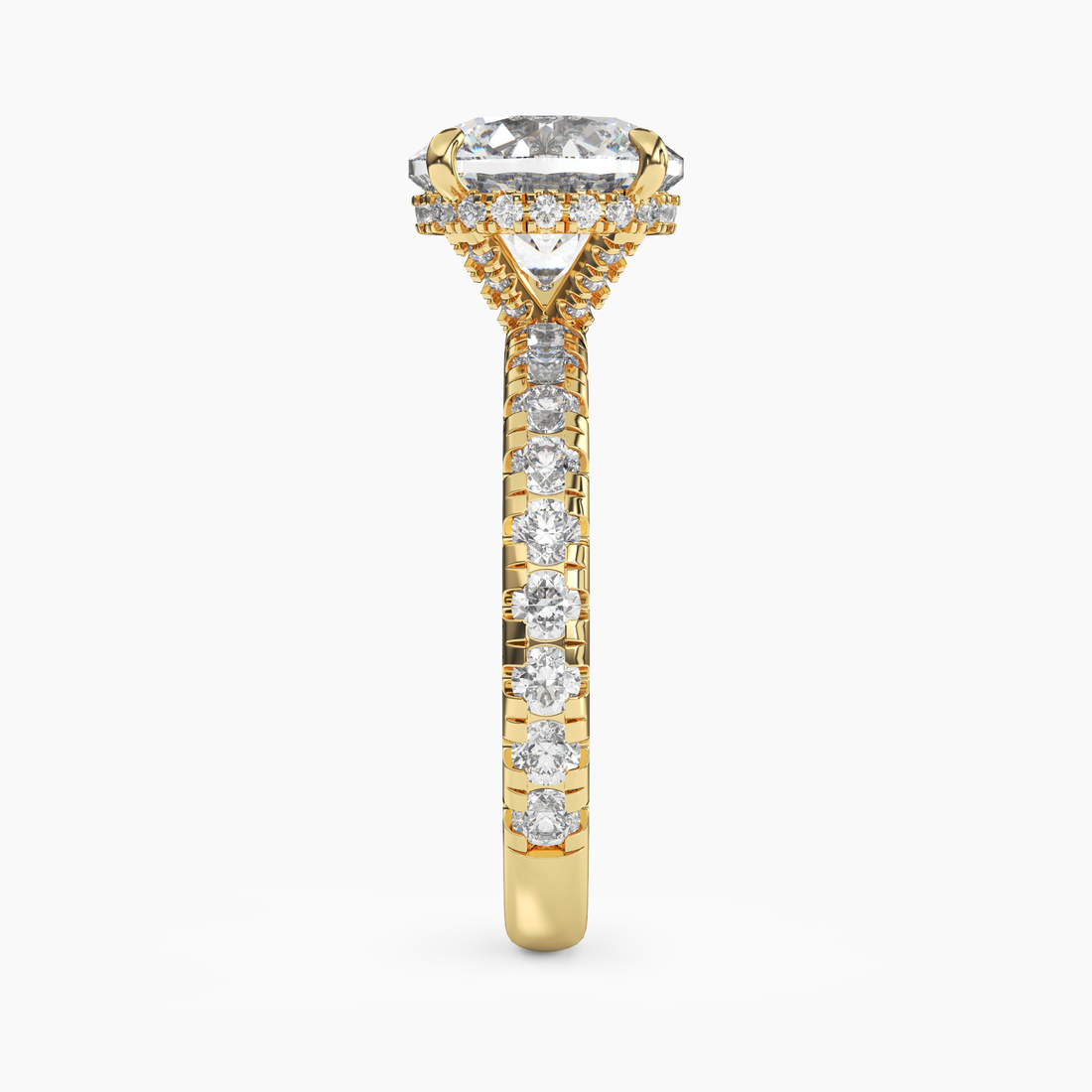Oasis Round Hidden Halo 1 Carat Lab Grown Diamond Engagement Ring in 14K Rose Gold